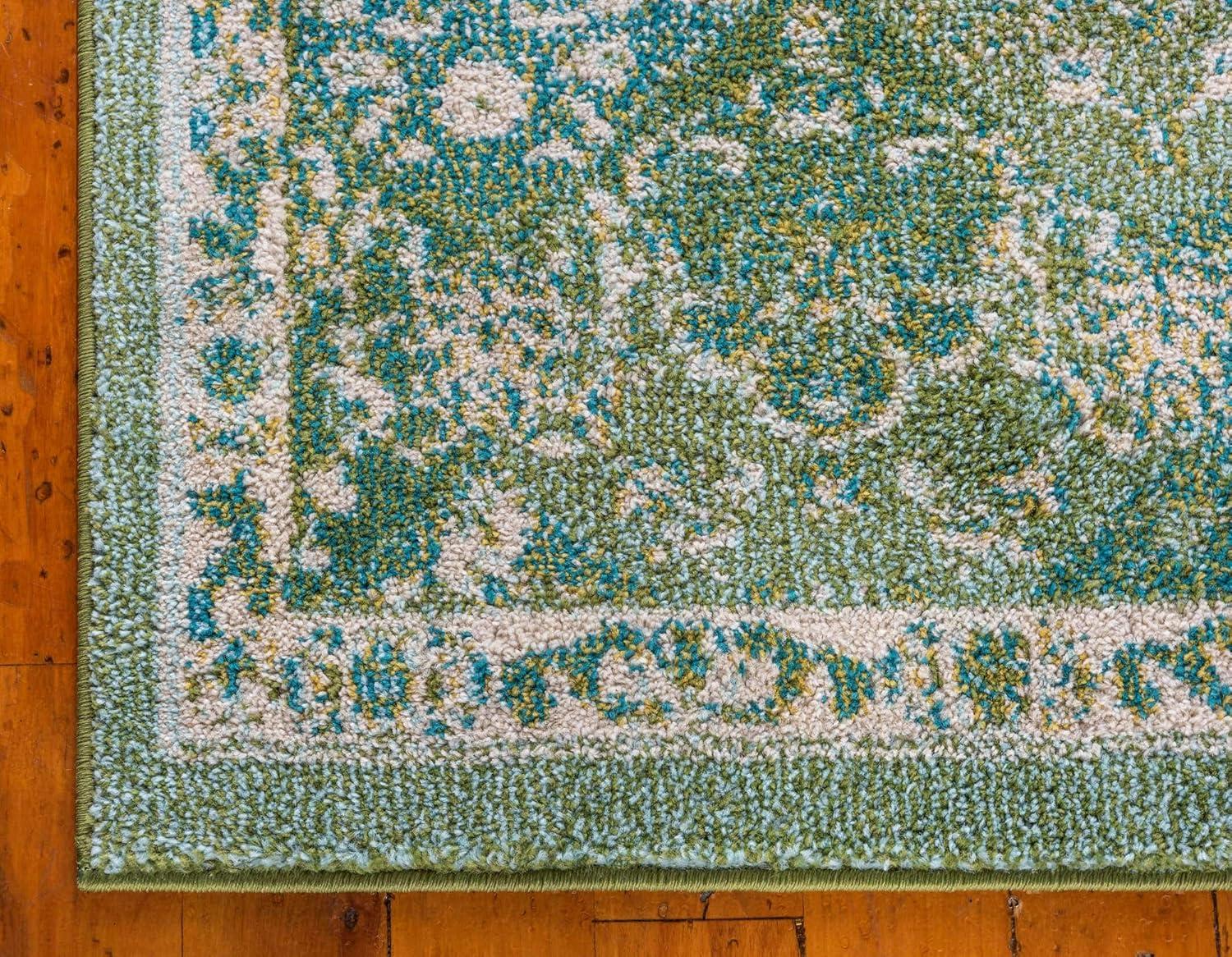 Unique Loom Penrose Collection Area Rug - Blake (2'  x 6' 1" Runner Green/Beige)