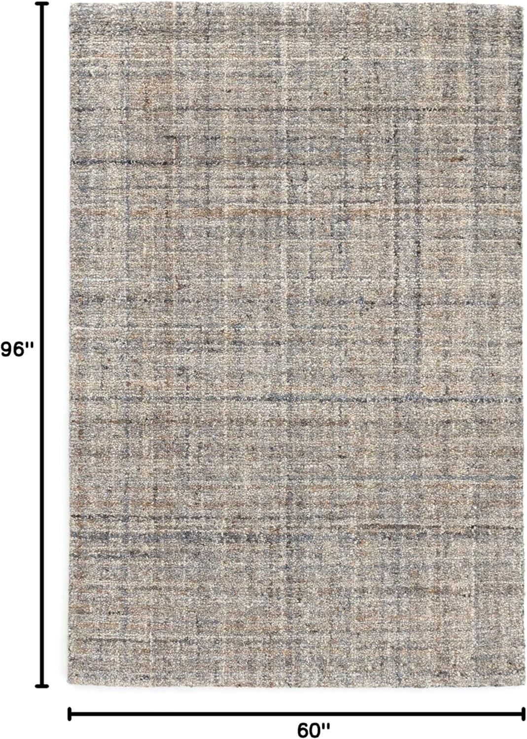 Harris Blue/Brown Hand Micro Hooked Wool Rug
