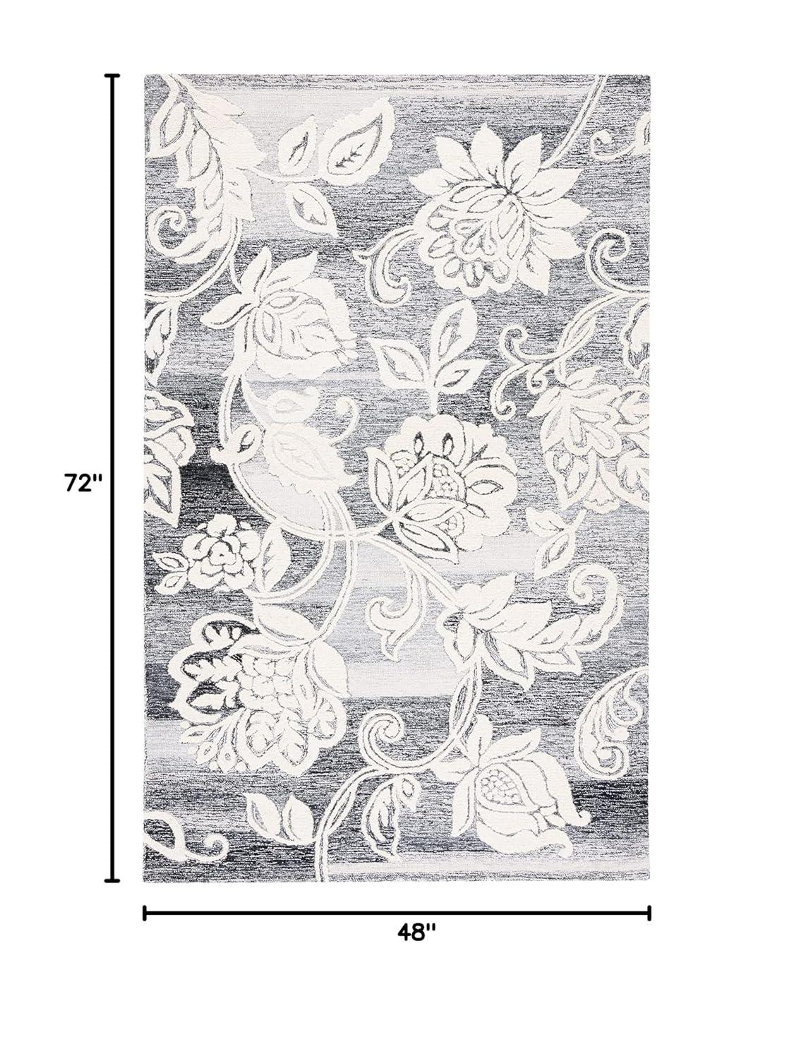 Jardin JAR731 Hand Tufted Area Rug - Black/Ivory - 4'x6' - Safavieh.