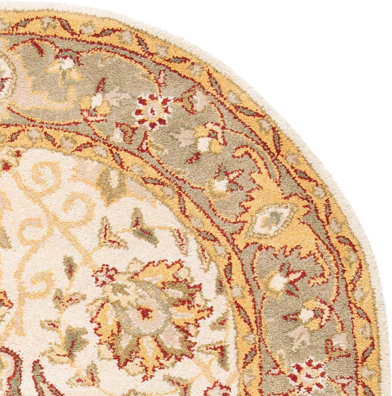 SAFAVIEH Antiquity Lilibeth Traditional Floral Wool Area Rug, Ivory, 4'6" x 6'6" Oval