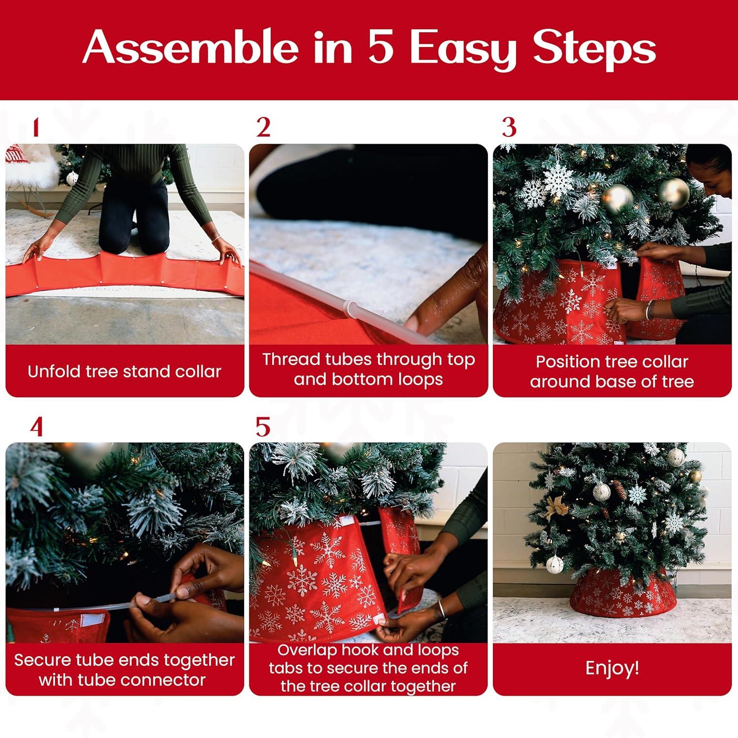 New Traditions 26-in Off-white Tree Collar Tree Skirt