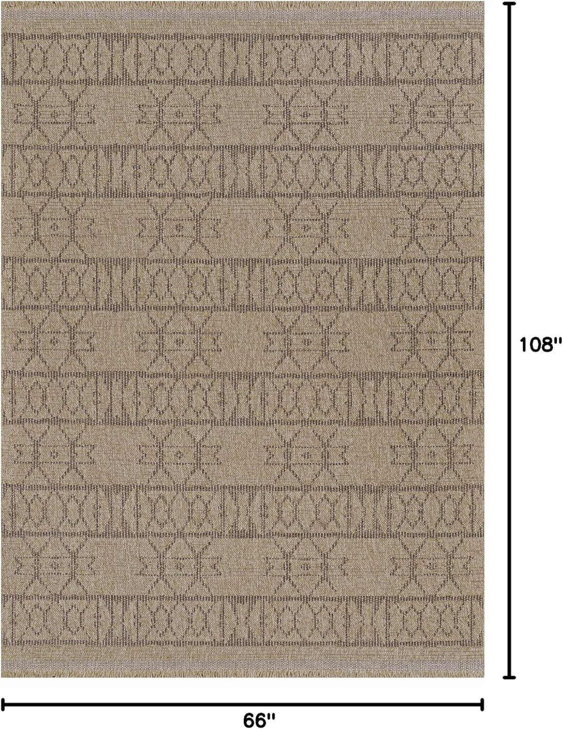 Couristan Naturalistic Adobe Indoor/ Outdoor Area Rug, Natural-Brown, 6'6" x 9'