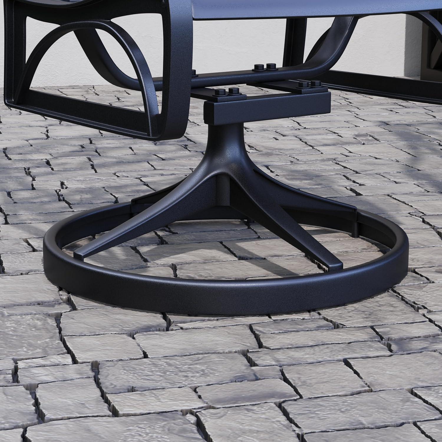 Homestyles Sanibel Aluminum Outdoor Swivel Rocking Chair in Black