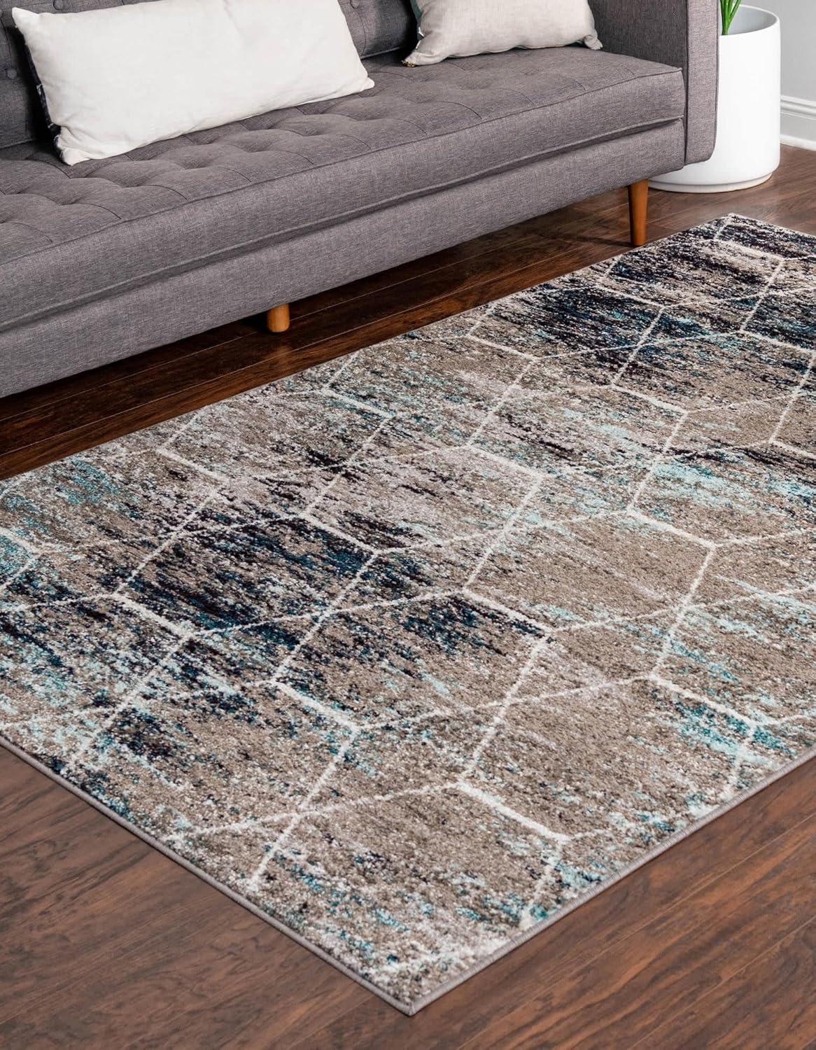 Unique Loom Trellis Frieze Geometric Trellis Indoor Woven Area Rug