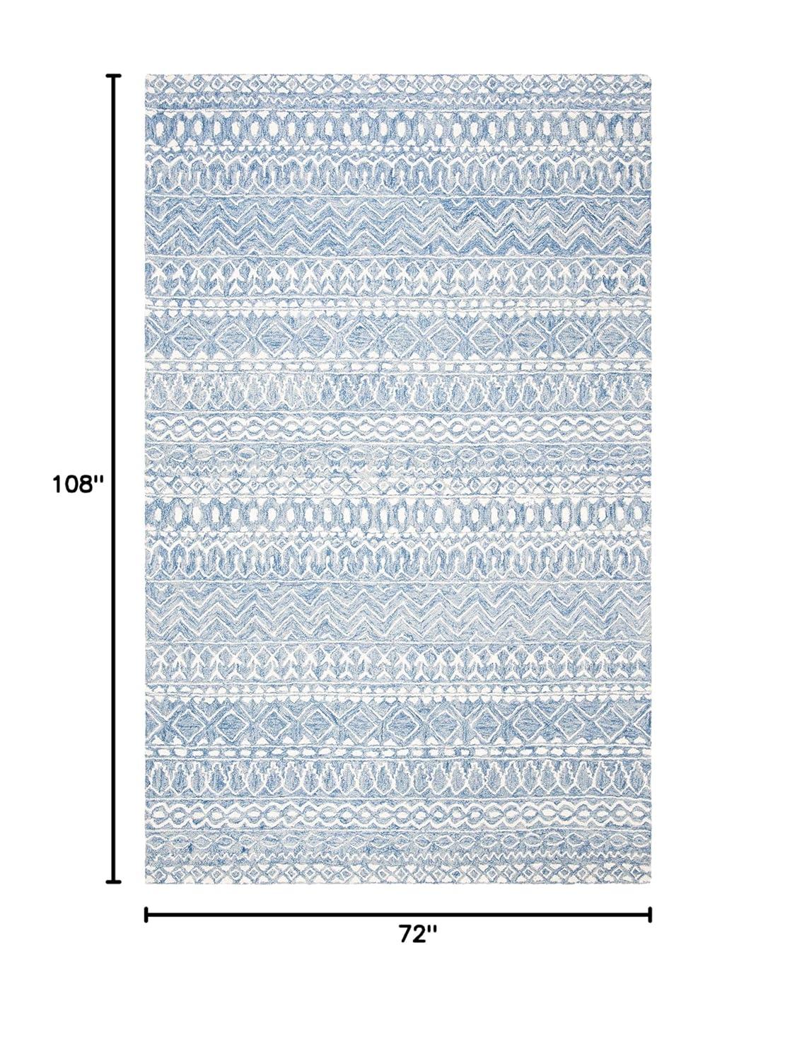 Micro-Loop MLP502 Hand Tufted Indoor Area Rug - Blue/Ivory - 6'x9' - Safavieh