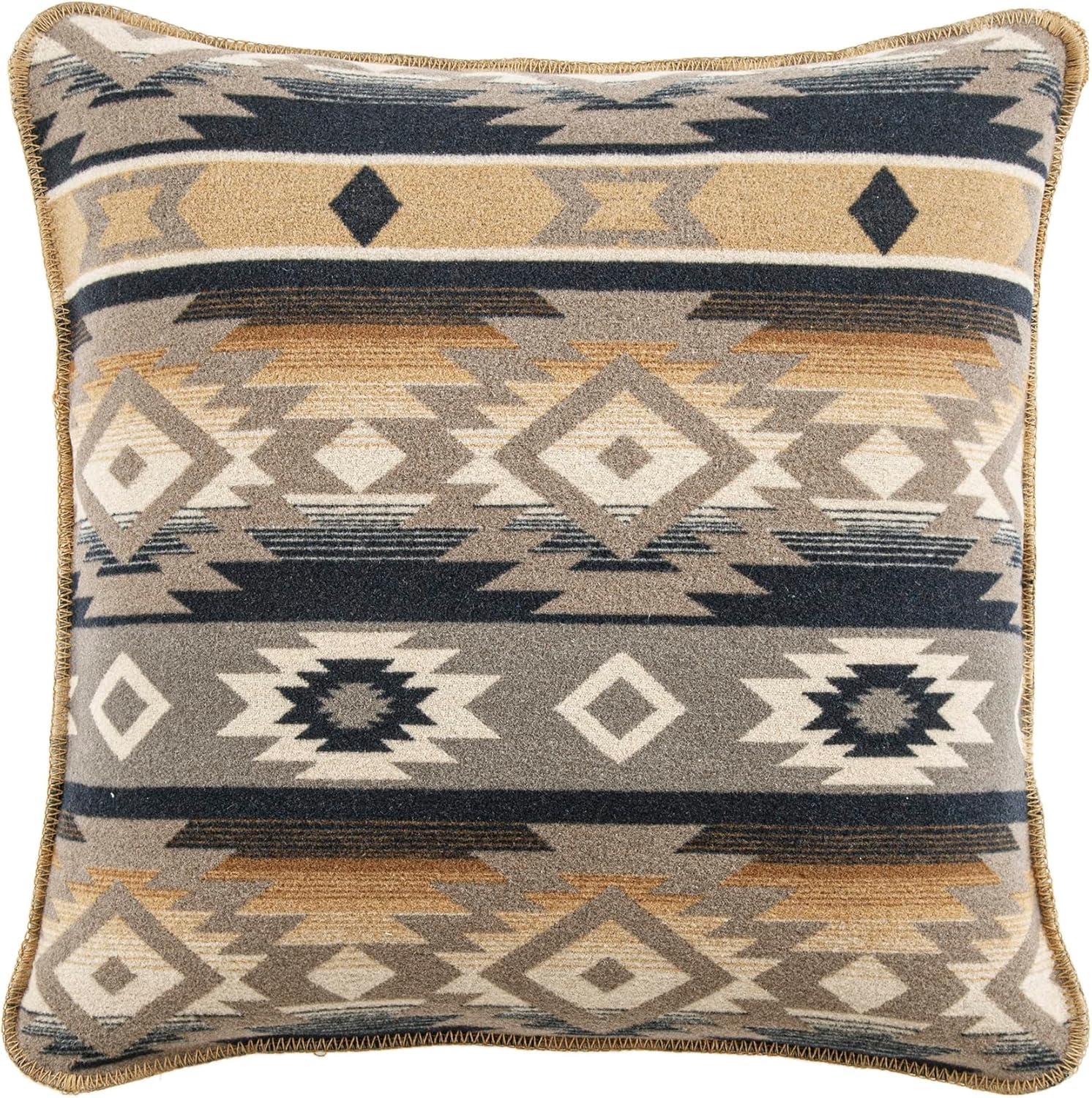 Paseo Road by HiEnd Accents Taos Wool Blend Yarn Dye Aztec Design Southwestern Lodge Throw Pillow