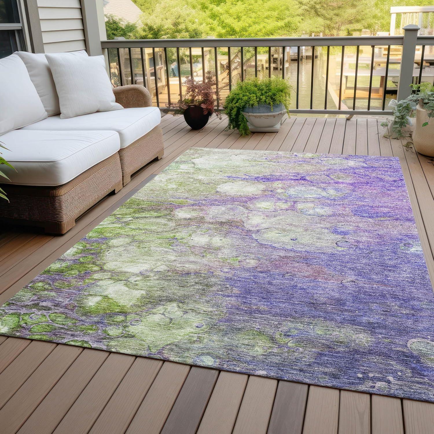 Addison Rugs Machine Washable Indoor/ Outdoor Chantille Modern Abstract Rug Purple - 3' x 5'