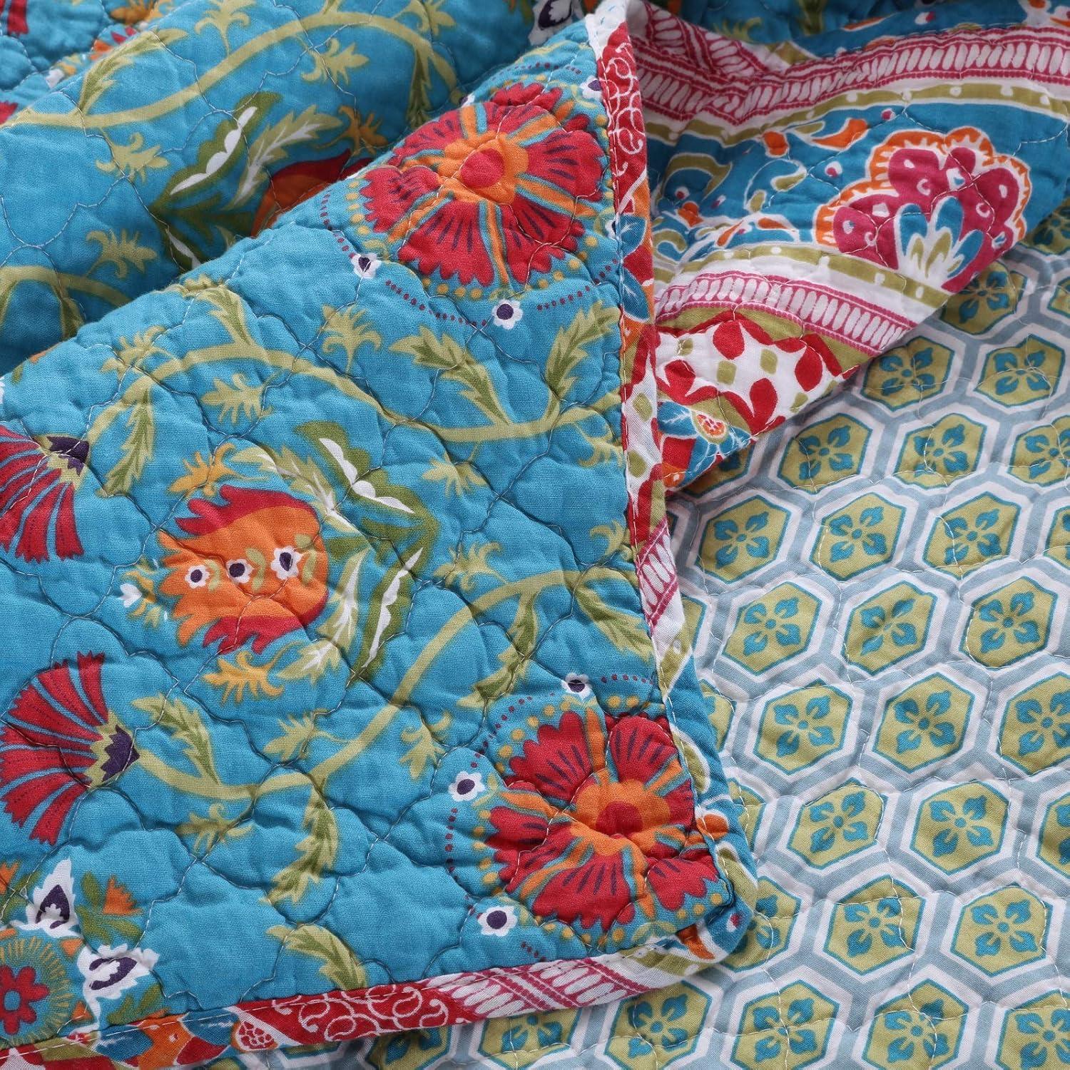 Greenland Home Fashions Thalia Embellished Reversible Quilted Cotton Throw
