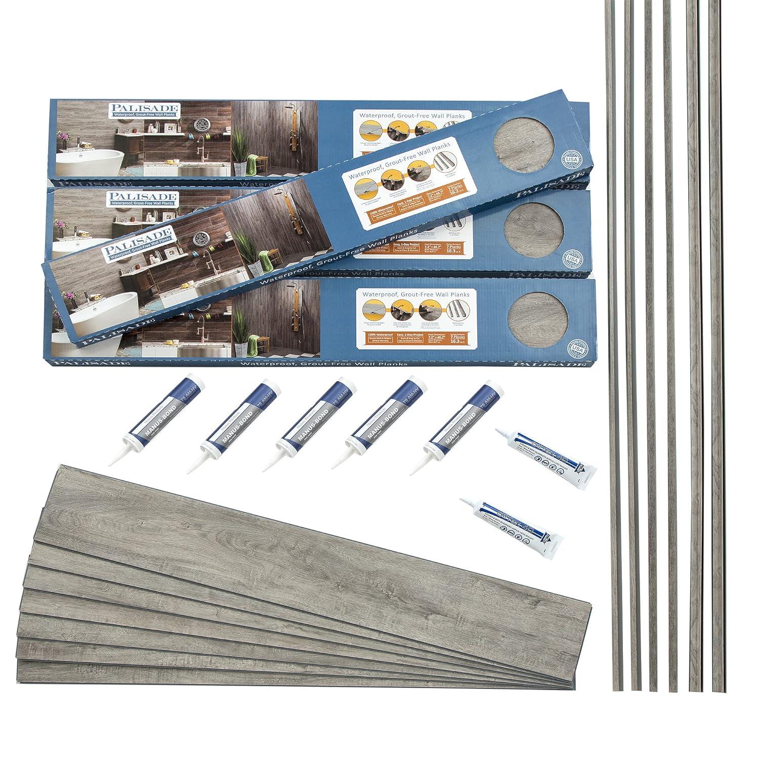 Palisade 23.2 in. x 11.1 in. Tile Shower and Tub Surround Kit