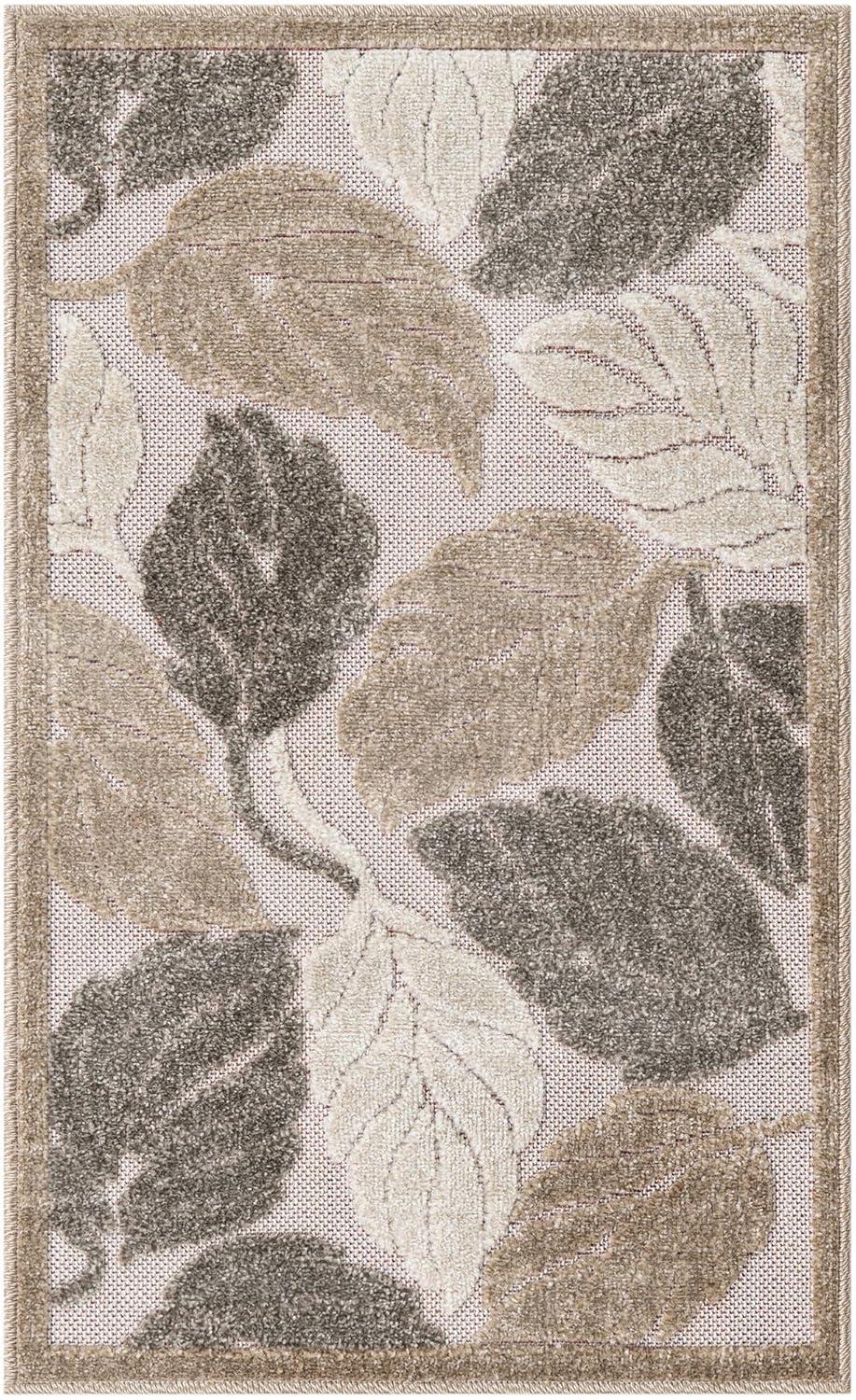 Unique Loom 8' 0 x 10' 0 Gray Outdoor Botanical Augusta Area Rug