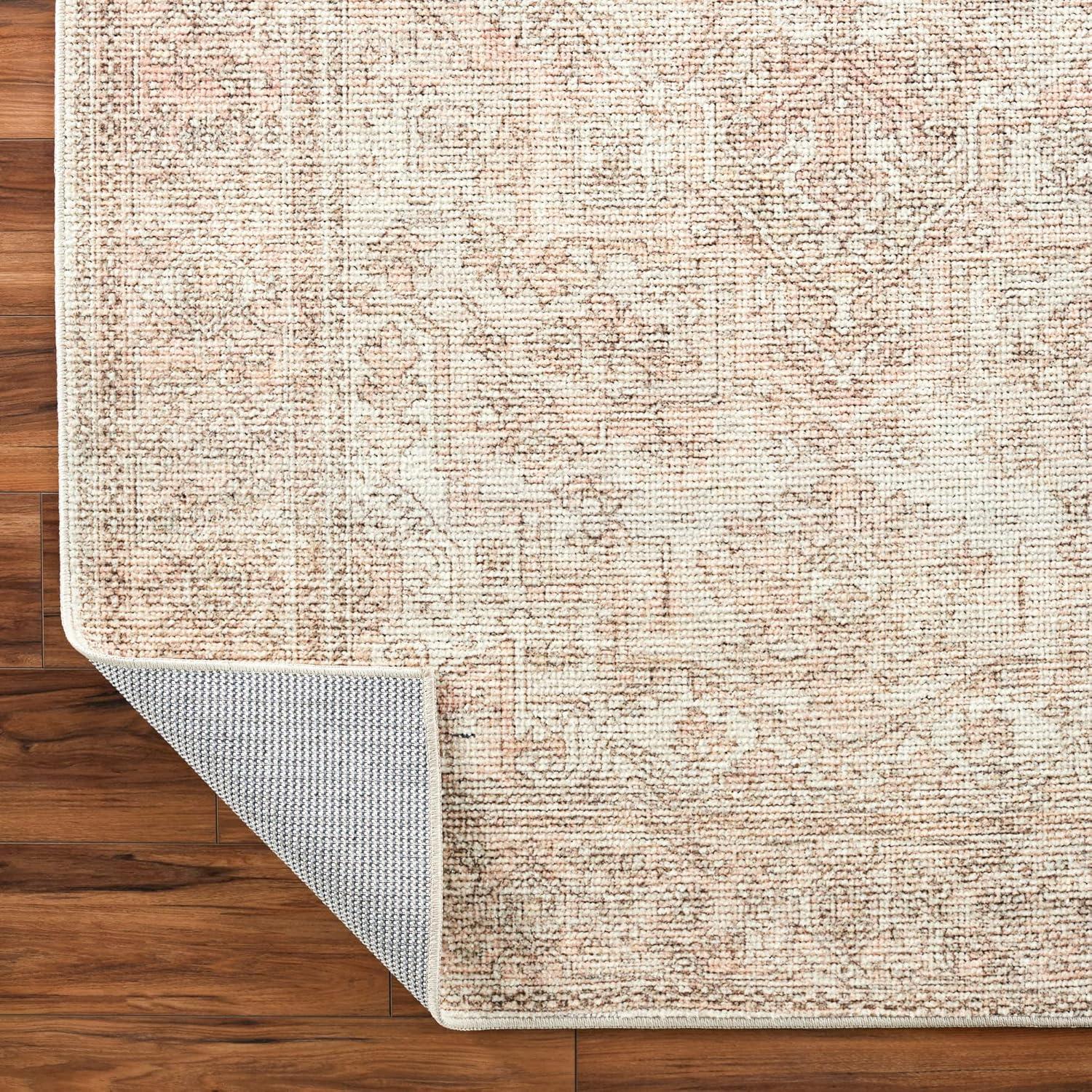 Ivory Hand-Knotted Synthetic Rectangular Area Rug 45" x 26"