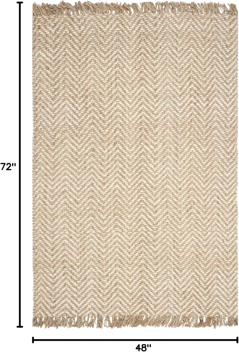 Natural Fiber NF458 Hand Woven Area Rug - Bleach/Natural - 4'x6' - Safavieh.
