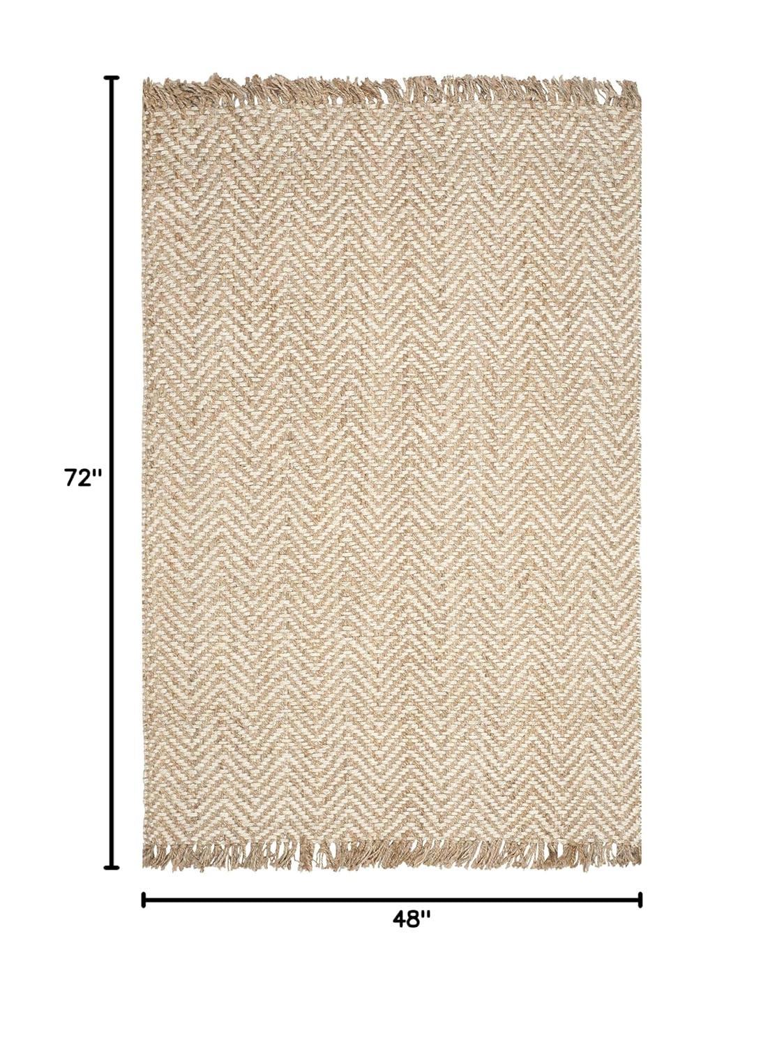 Natural Fiber NF458 Hand Woven Area Rug - Bleach/Natural - 4'x6' - Safavieh.