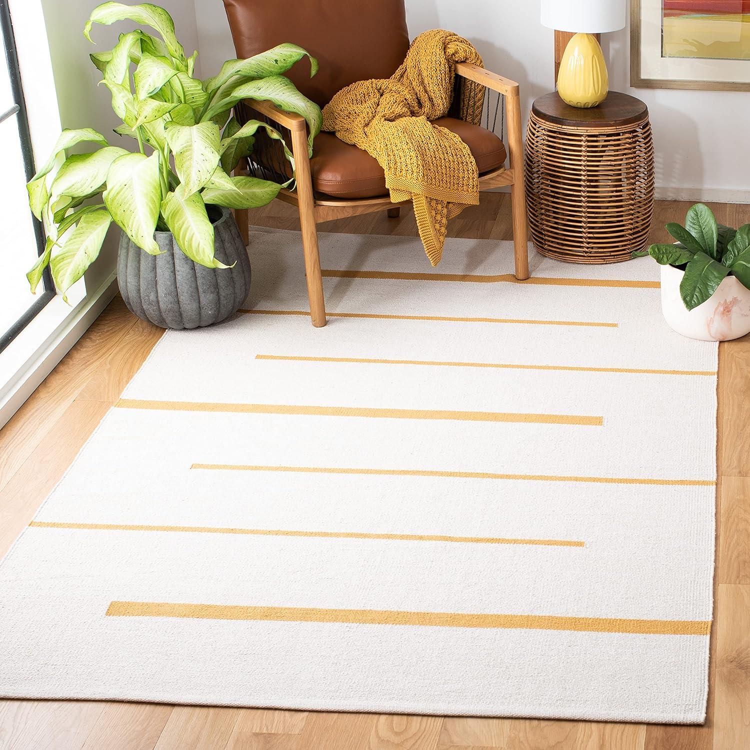 Montauk MTK311 Hand Woven Indoor Area Rug - Ivory/Gold - 5'x8' - Safavieh