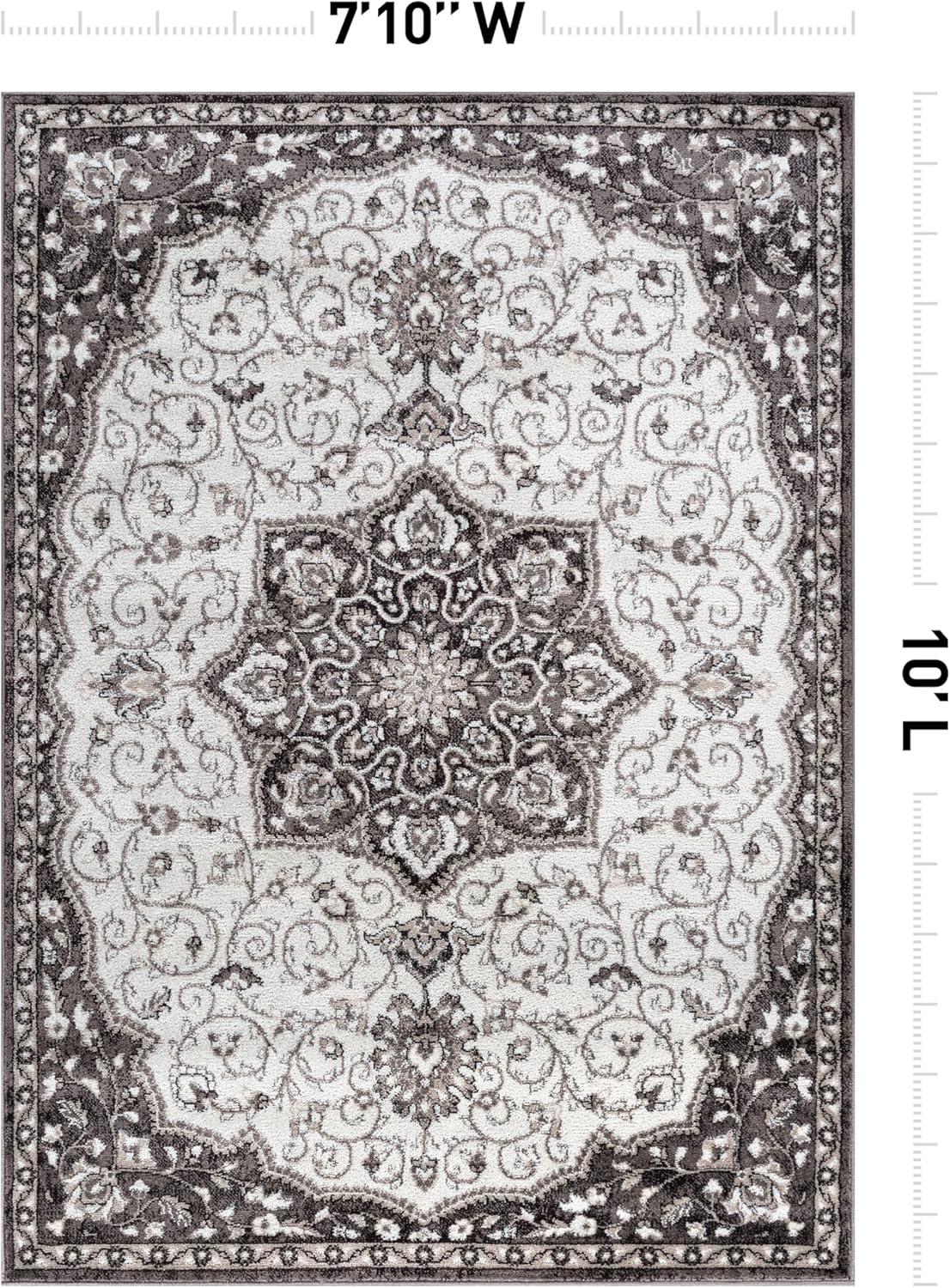 World Rug Gallery Traditional Medallion Area Rug - BROWN 7' 10" x 10'