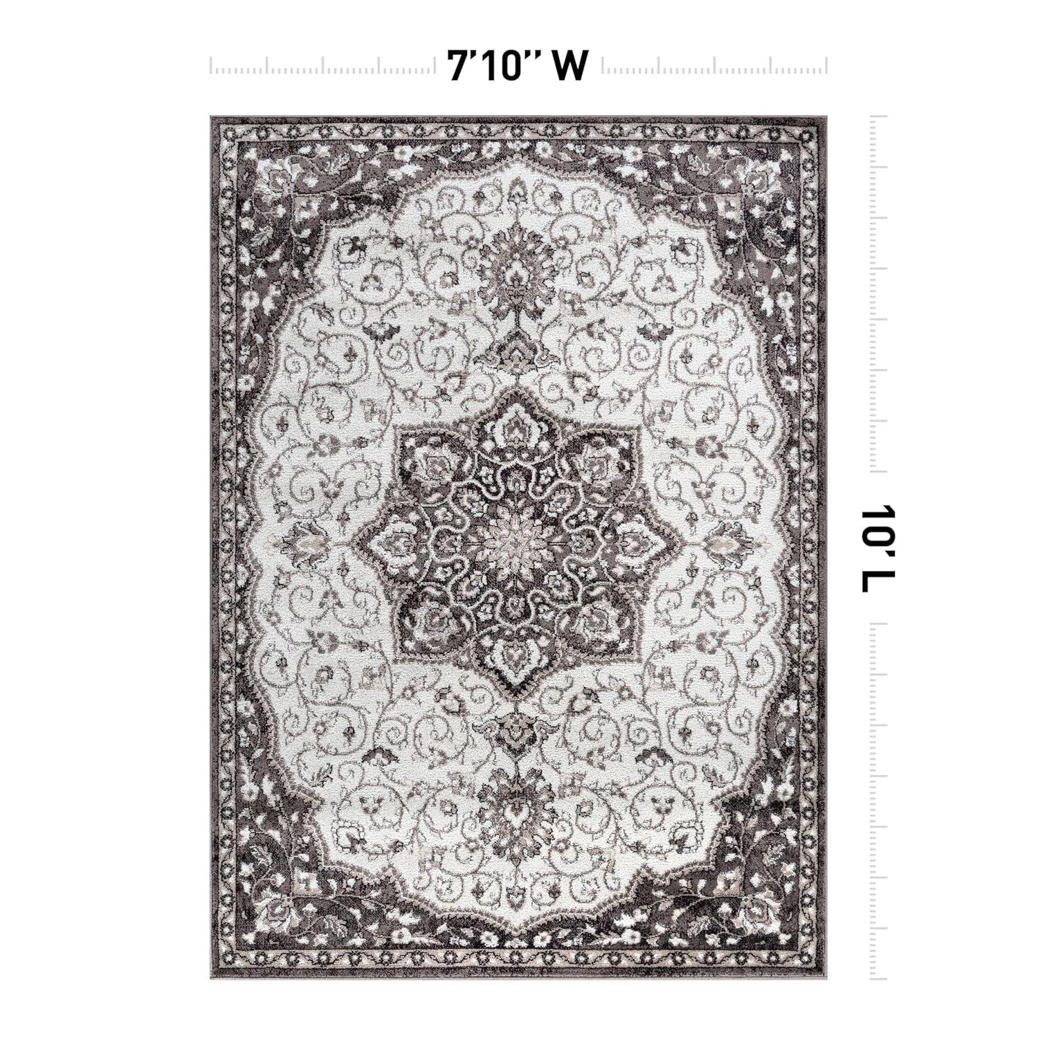 World Rug Gallery Traditional Medallion Area Rug - BROWN 7' 10" x 10'