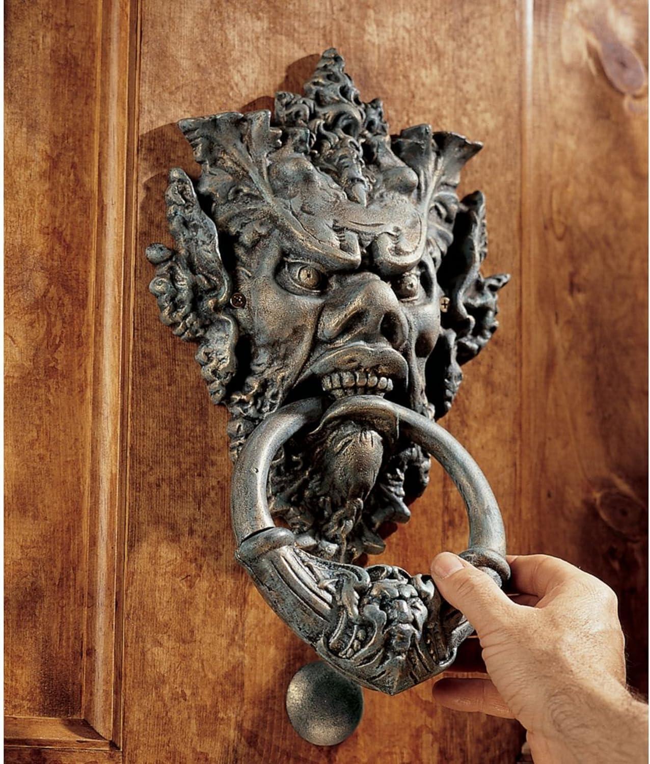 Vecchio Greenman Aged Bronze Iron Door Knocker