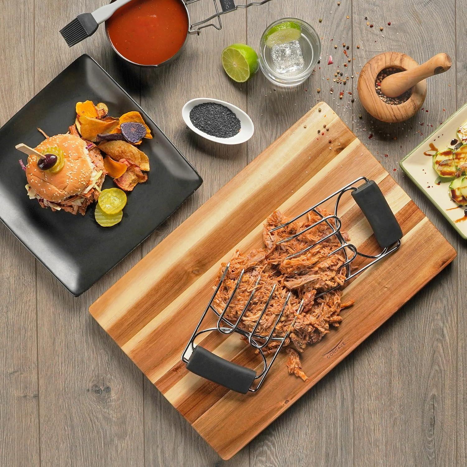 Heavy-Duty Stainless Steel Meat Shredding Claws with Black Rubber Handles