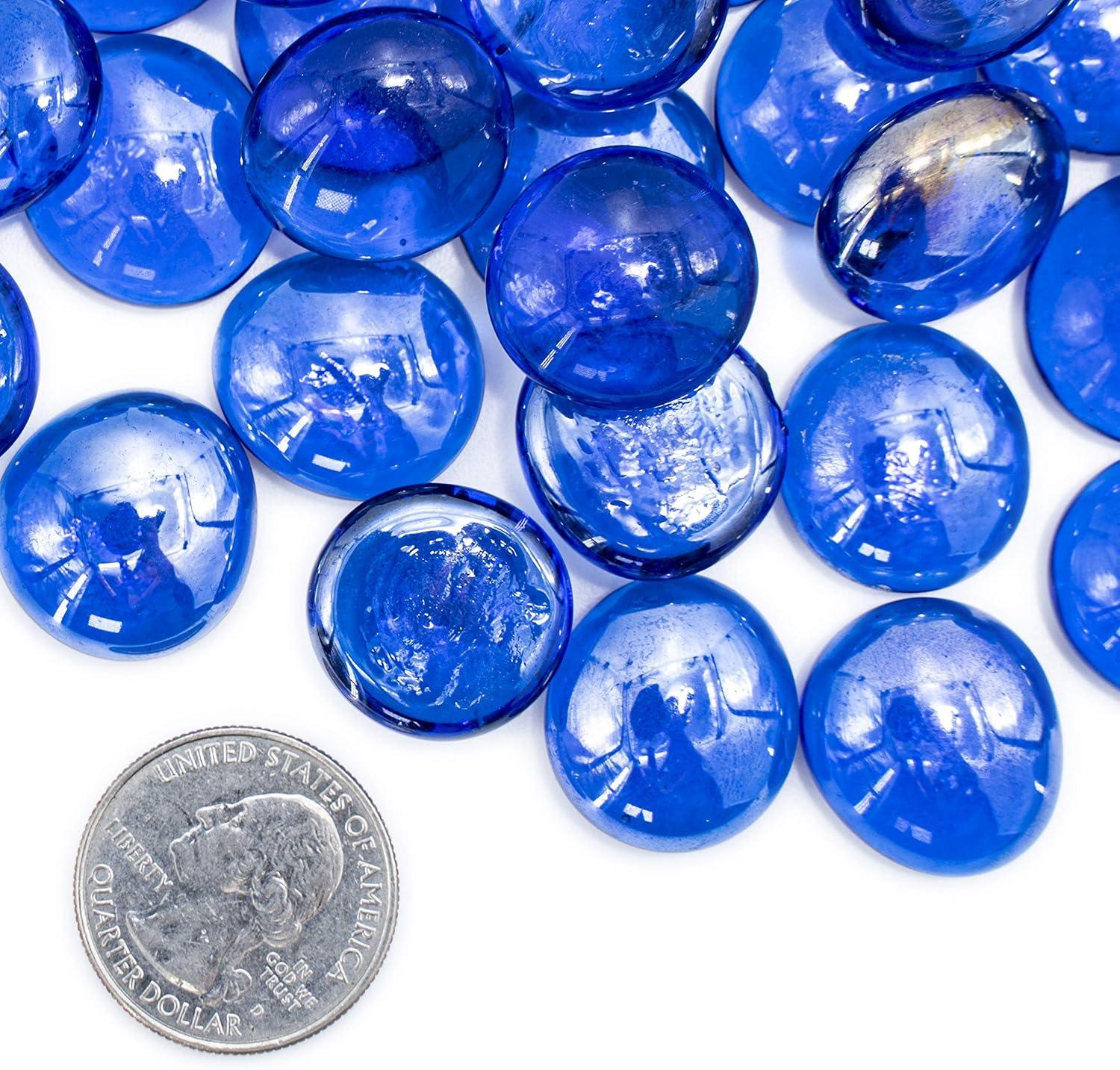 Indigo Blue Smooth Round Fire Glass for Fire Pits