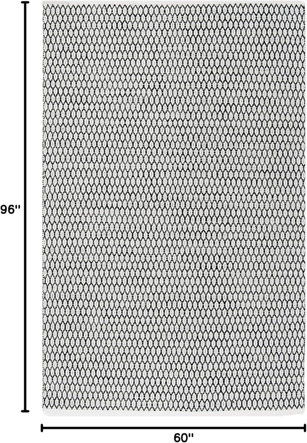Montauk MTK608 Hand Woven Indoor Area Rug - Black/Ivory - 5'x8' - Safavieh
