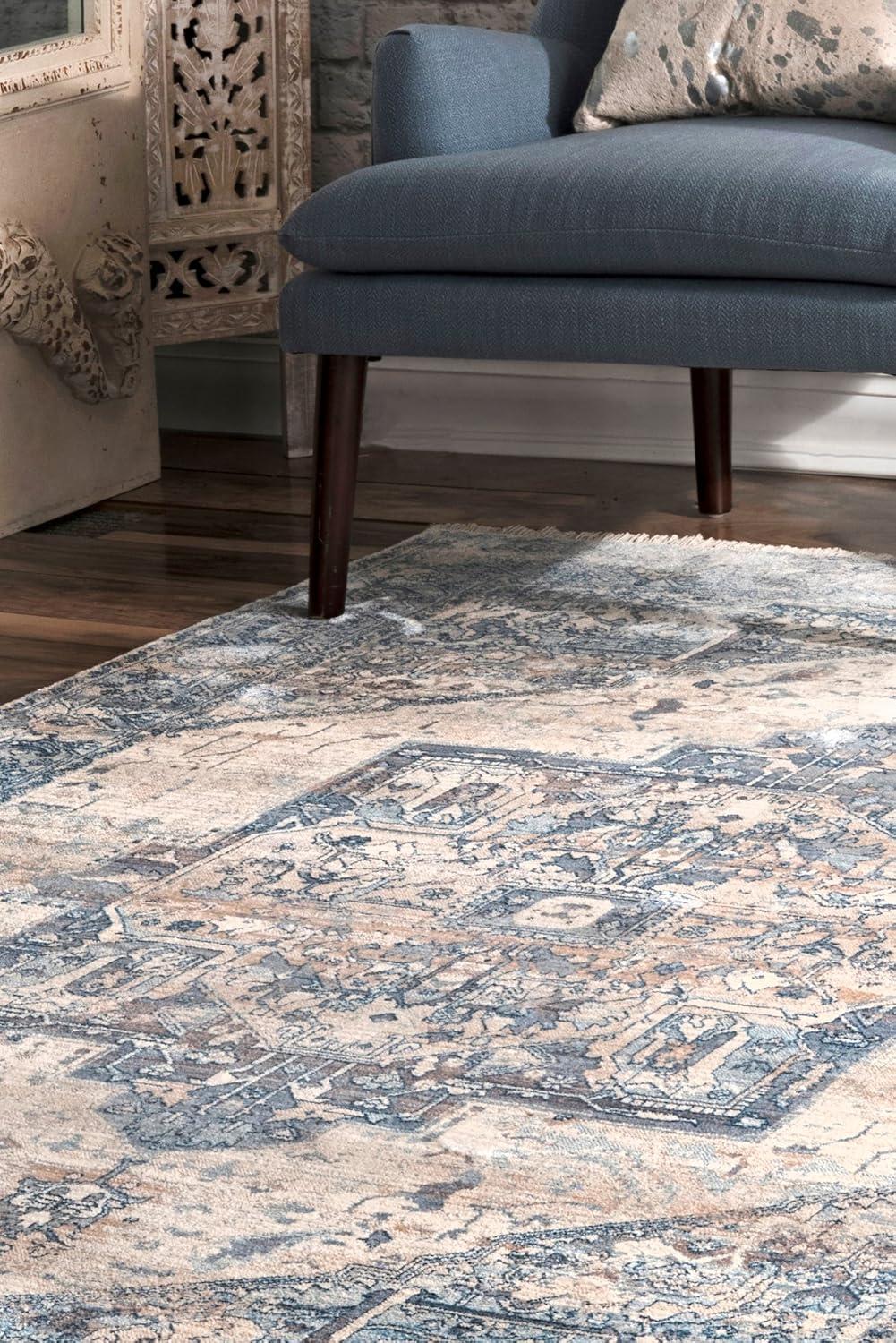 Nuloom Harriet Vintage Medallion Fringe Area Rug