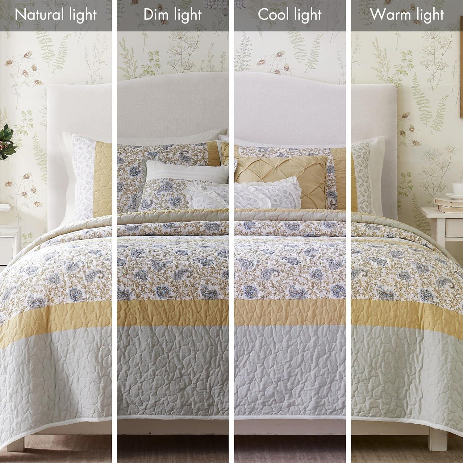 Madison Park Dawn 6 Piece Cotton Percale Quilt Set with Throw Pillows