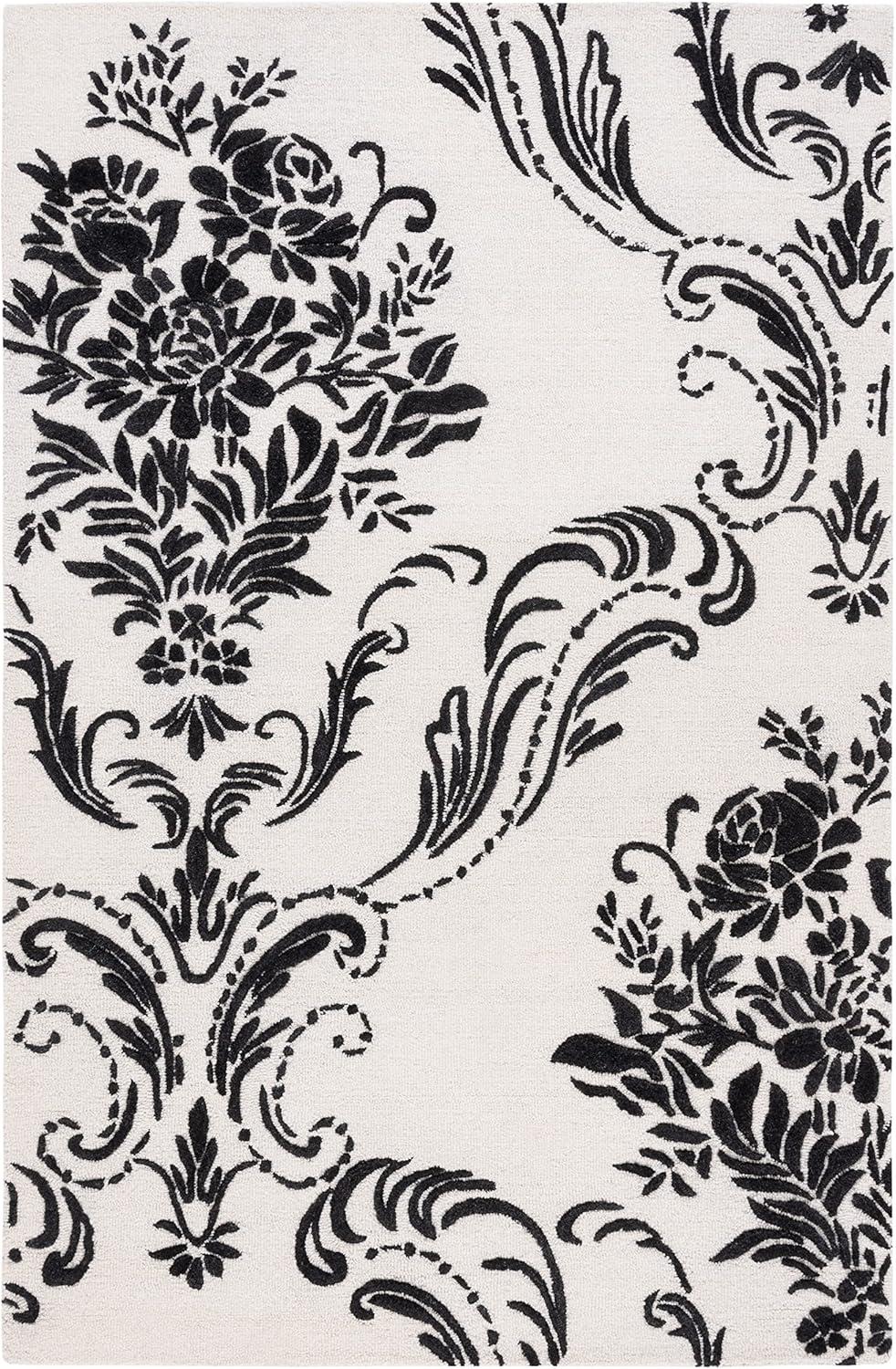 Jardin JAR732 Hand Tufted Area Rug - Ivory/Black - 4'x6' - Safavieh.