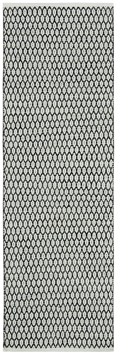 Montauk MTK608 Hand Woven Indoor Runner Rug - Black/Ivory - 2'3"x8' - Safavieh