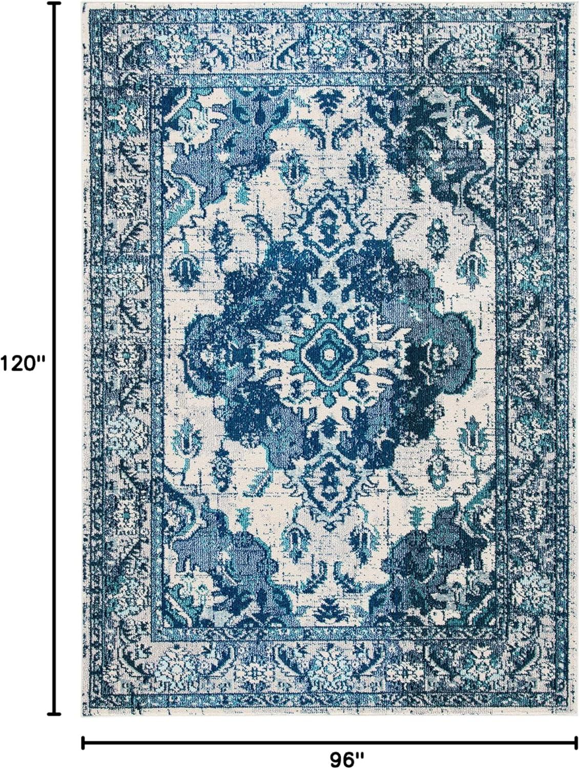 Monaco MNC243 Power Loomed Indoor Area Rug - Ivory/Blue - 8'x10' - Safavieh