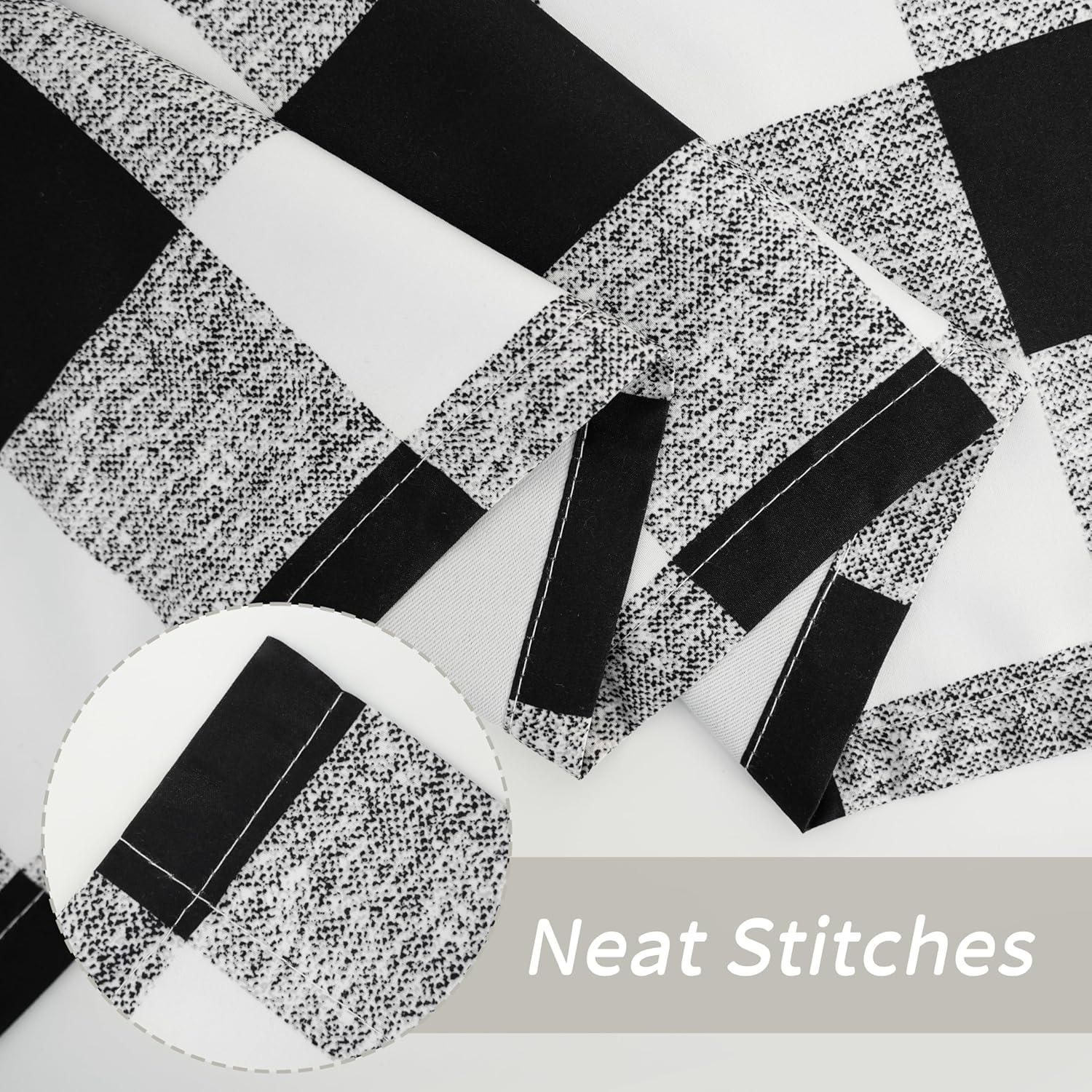 Buffalo Plaid Check Curtains Blackout Room Darkening Thermal Insulated Black and White Buffalo Checkered Window Drapes for Farmhouse Bedroom Living Room Grommet Curtain 2 Panels 84 Inch Long