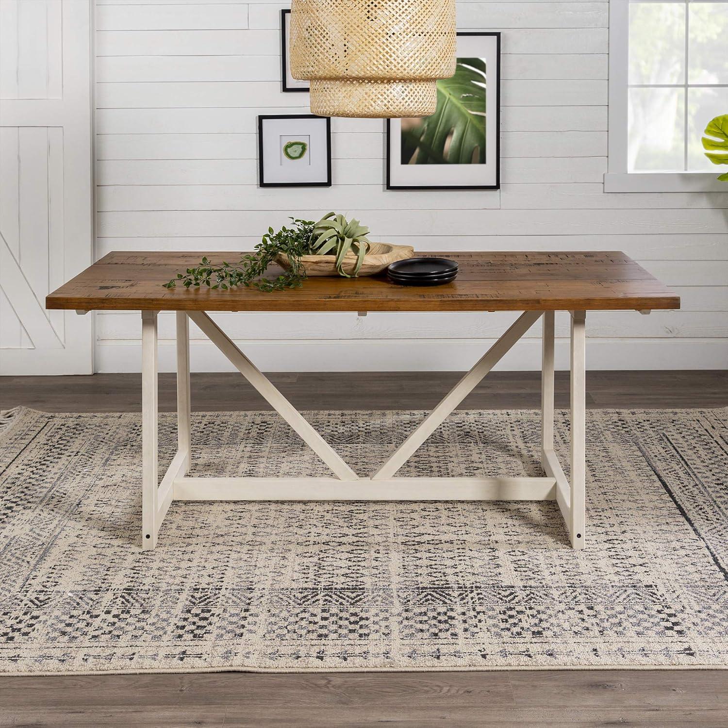 72" Solid Wood Trestle Dining Table - Saracina Home