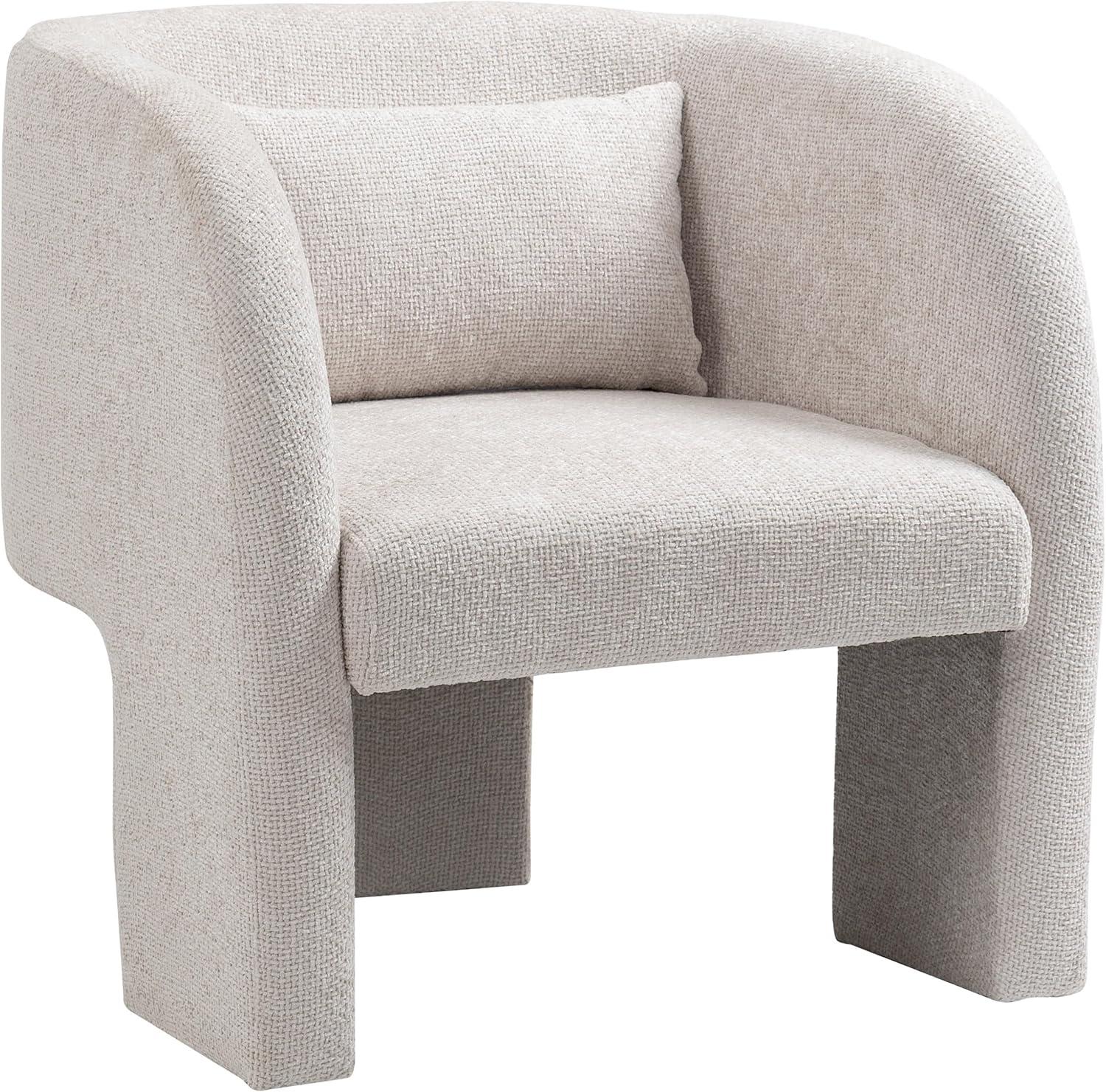 Meridian Furniture Sawyer Cream Chenille Fabric Accent Chair