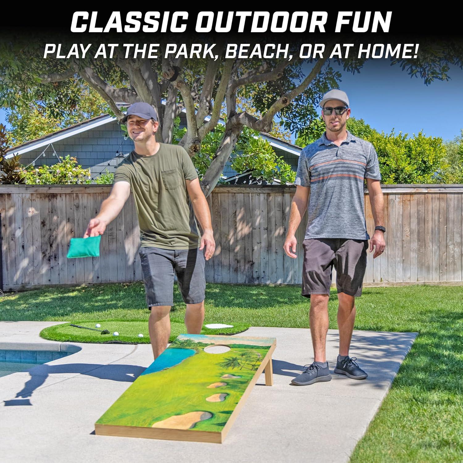 GoSports Gosports 4'x2' Reguation Size Premium Wood Cornhole Set - Golf Themed Design