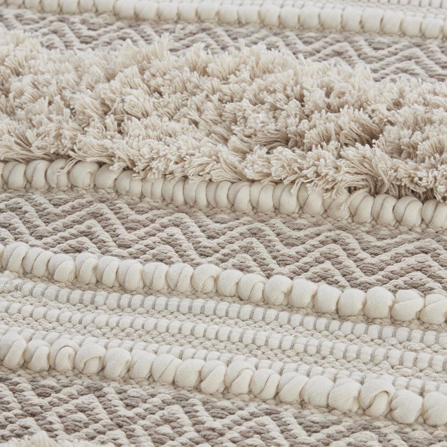 INK+IVY Asher Cotton Blend Bath Rug with Non-Slip Backing