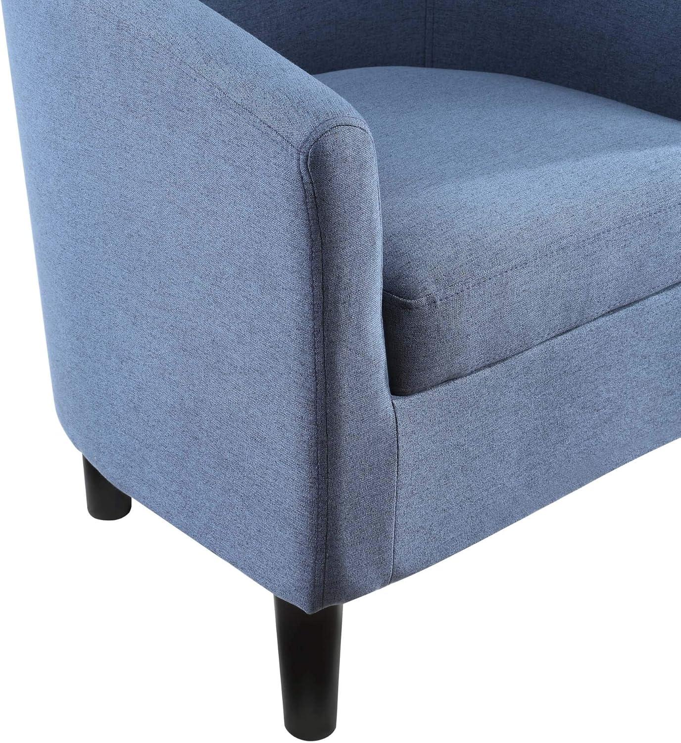 Convenience Concepts Take-a-Seat Churchill Accent Chair with Ottoman, Blue Fabric