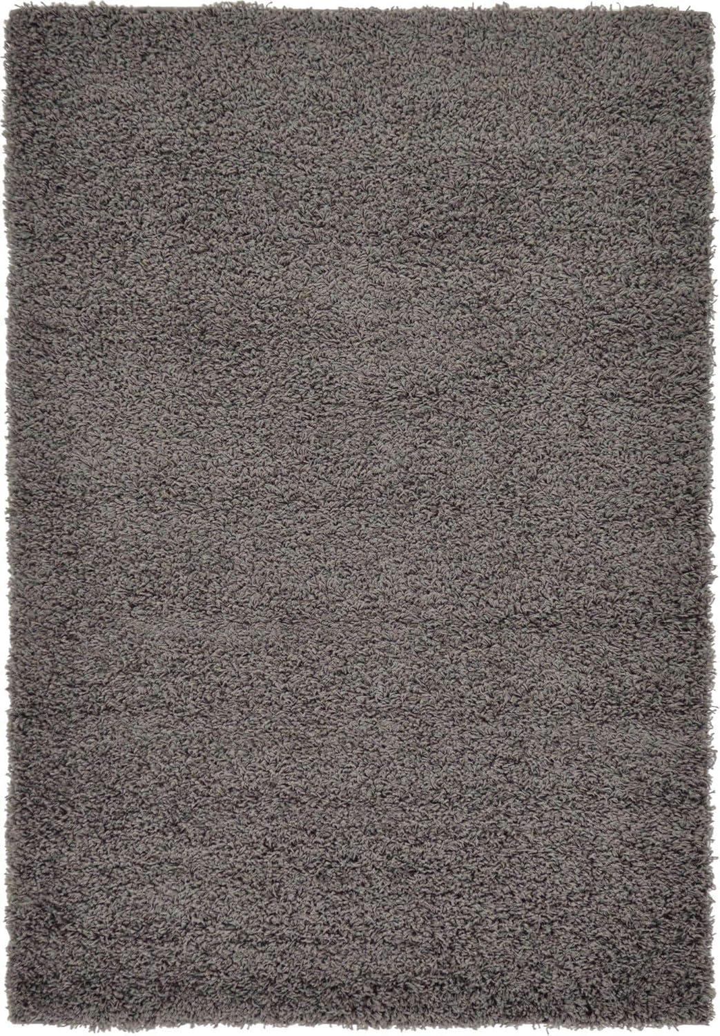 Unique Loom 4' 1 x 6' 1 Solid Shag Graphite Gray Area Rug