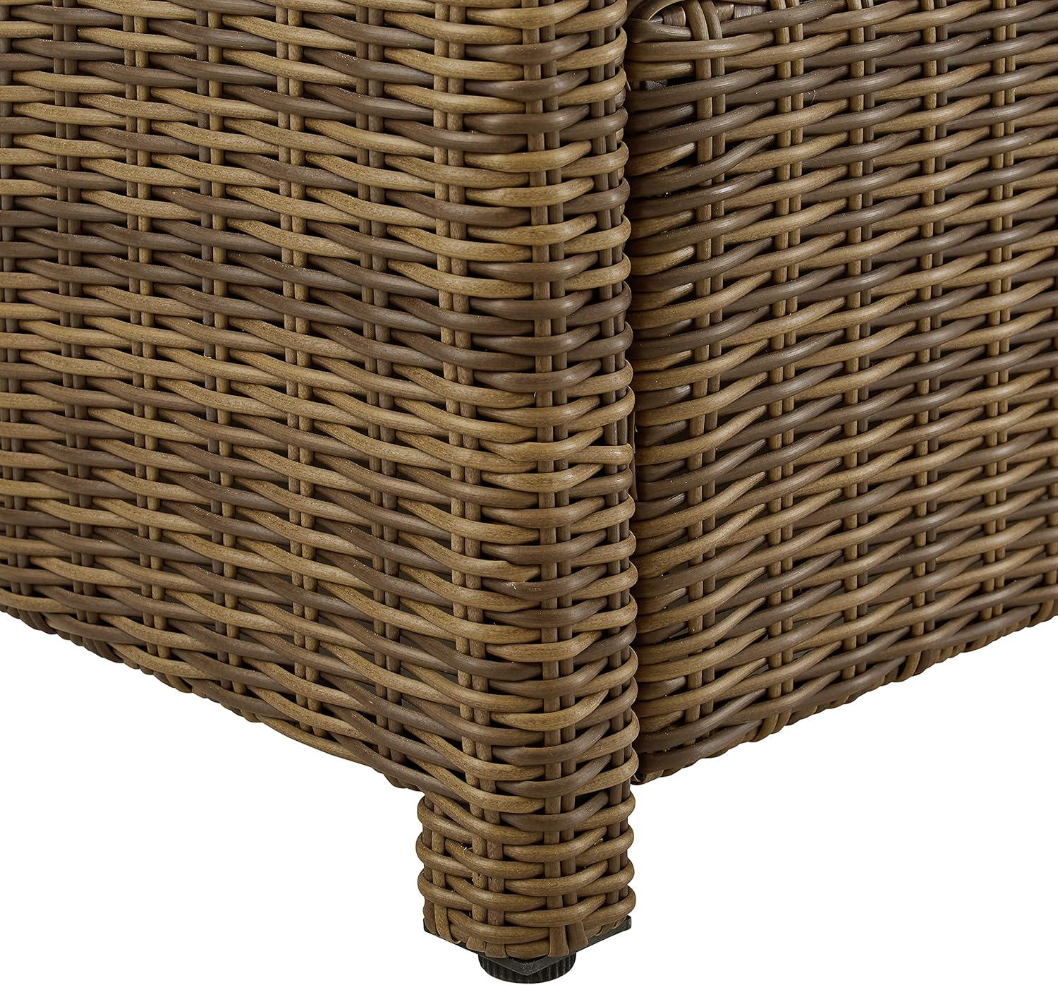 Lawson Wicker Outdoor Ottoman with Sunbrella® Cushion