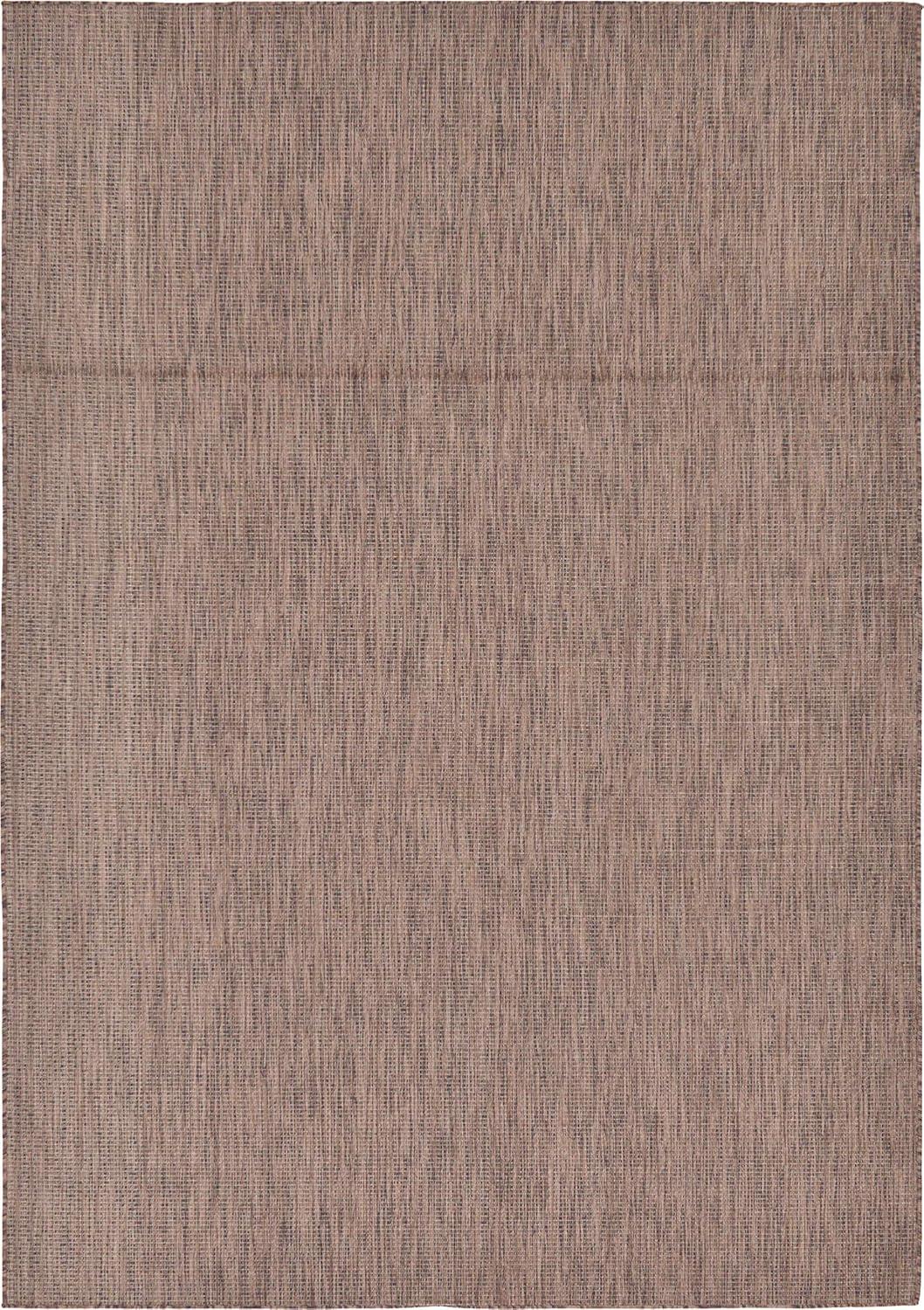 Unique Loom 7' 1 x 10' 0 Rectangle Indoor/Outdoor Solid Light Brown Area Rug