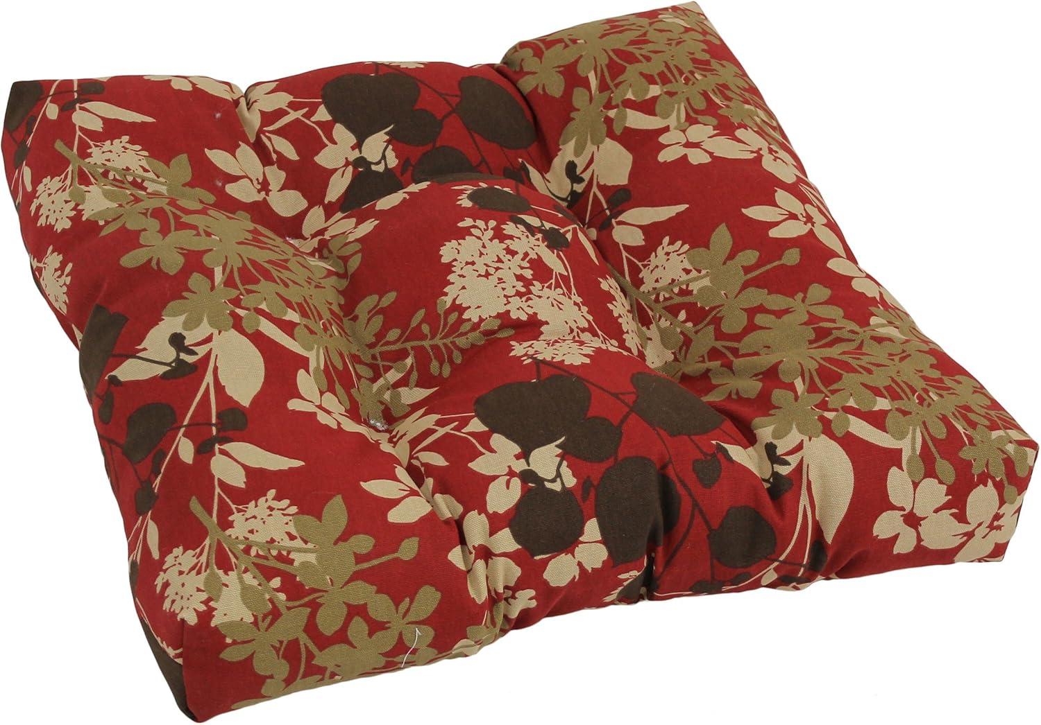 Montfleuri Sangria Red and Brown Tufted Polyester Chair Cushion