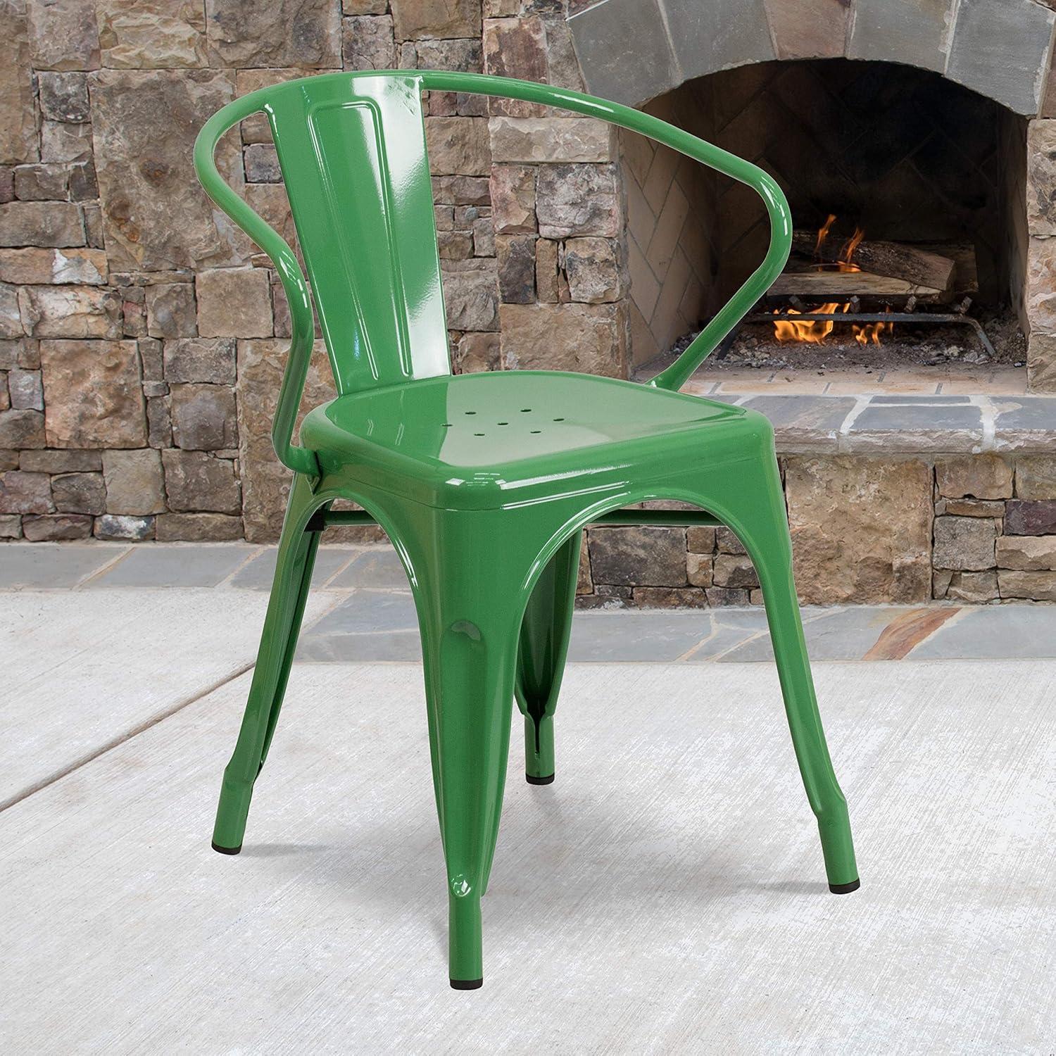 Hucheson Metal Indoor-Outdoor Chair with Arms