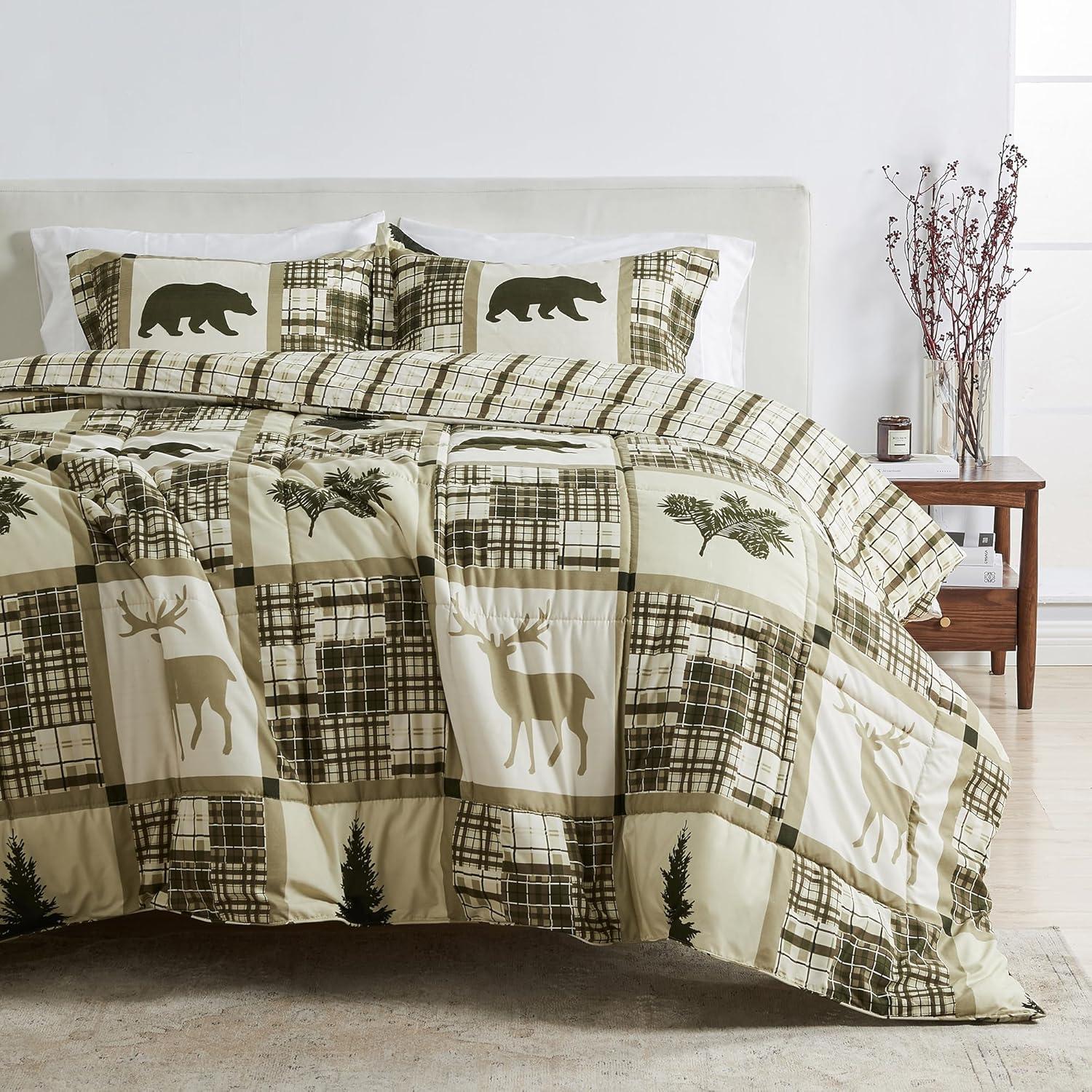 FreshFolds Reversible Microfiber Comforter Set with Shams