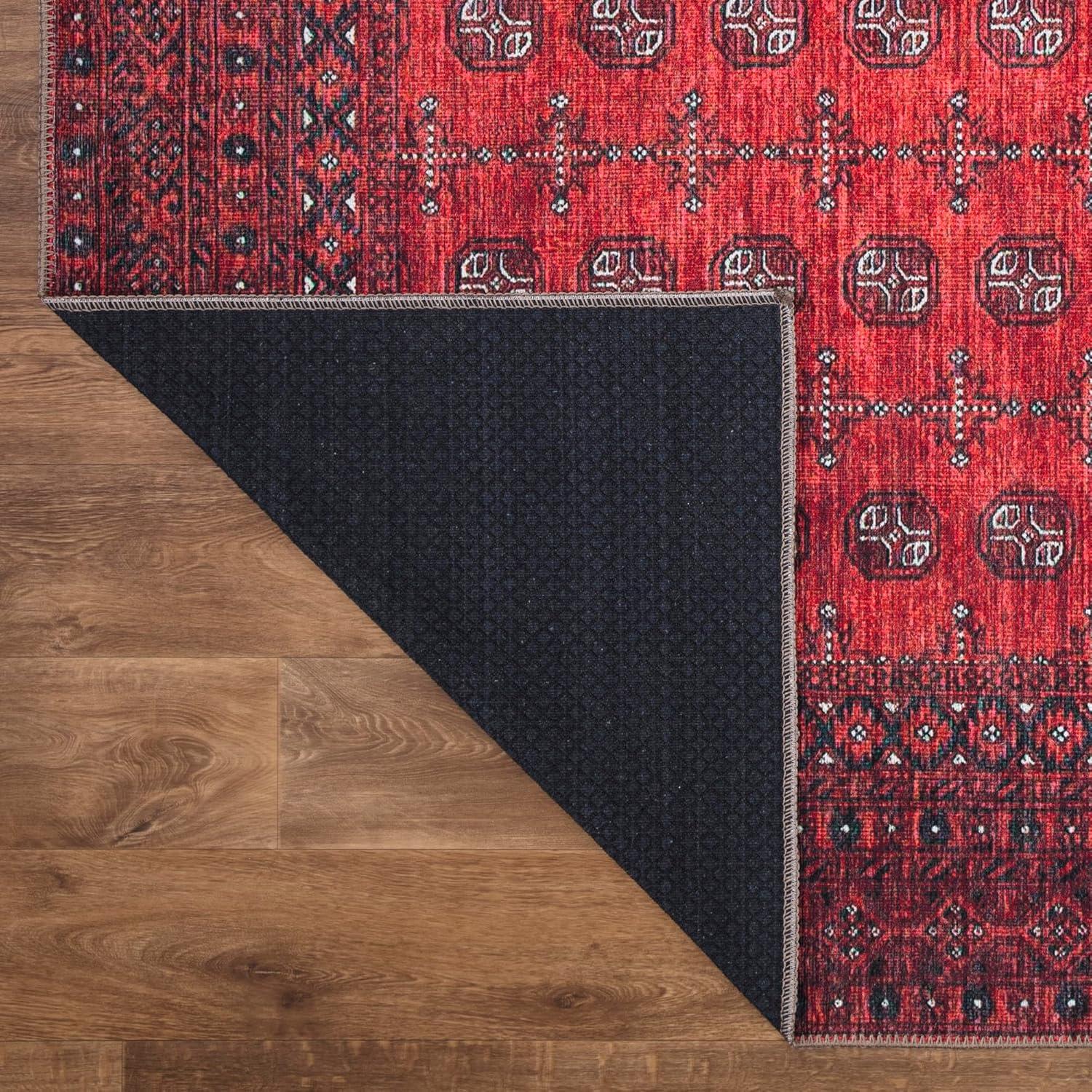 Keen Home Design Machine Washable Area Rugs with Non-slip Backing, Ideal for Hallway, Living Room, Bedroom, Kitchen and Laundry Room, Vintage Moroccan and Low Pile Rug ( 3' x 5' )