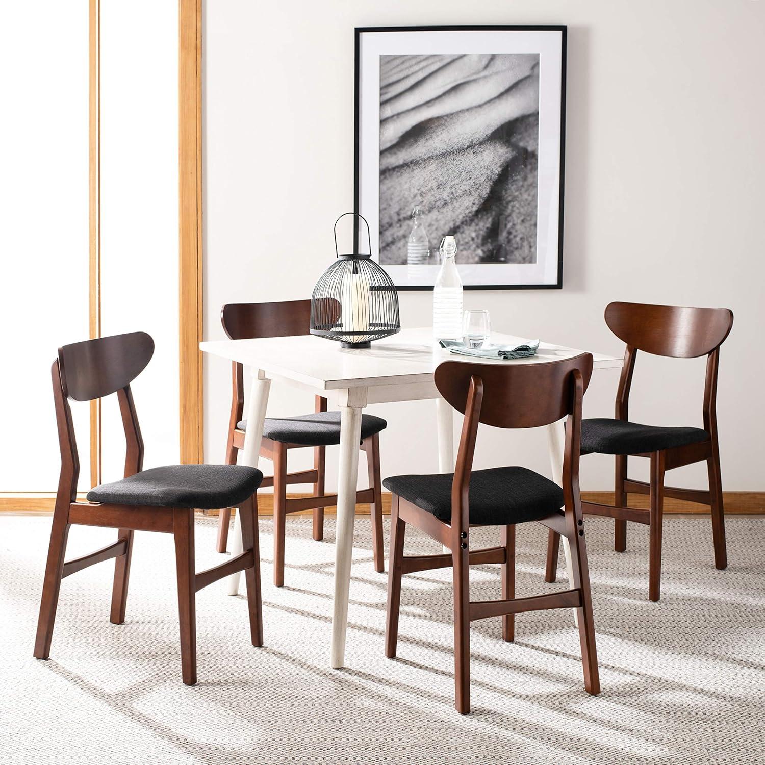 Lucca Retro Dining Chair (Set of 2) - DCH1001 - Walnut/Black - Safavieh