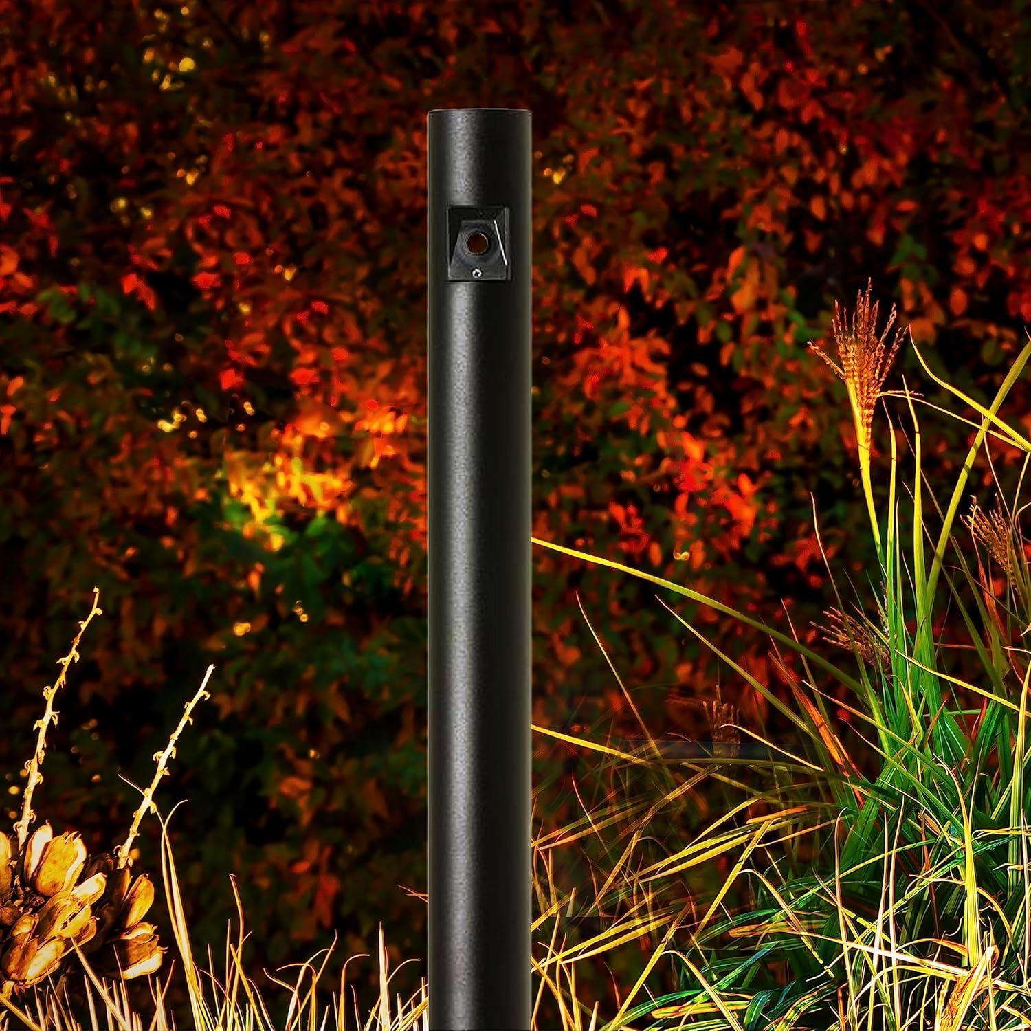 Tall Black Aluminum Outdoor Light Post with Photo Cell