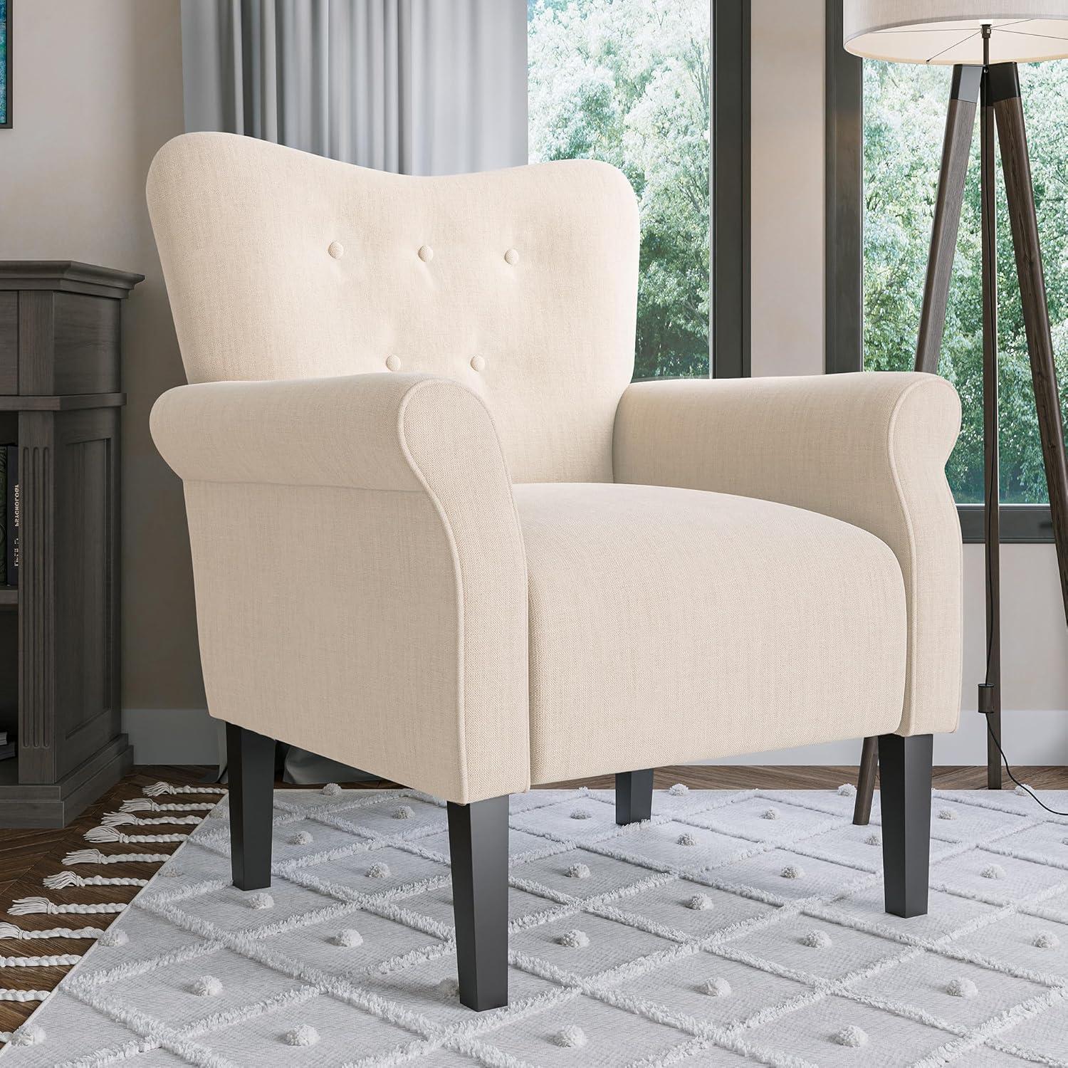 BELLEZE Accent Chair Armchair for Living Room - Allston (Beige)