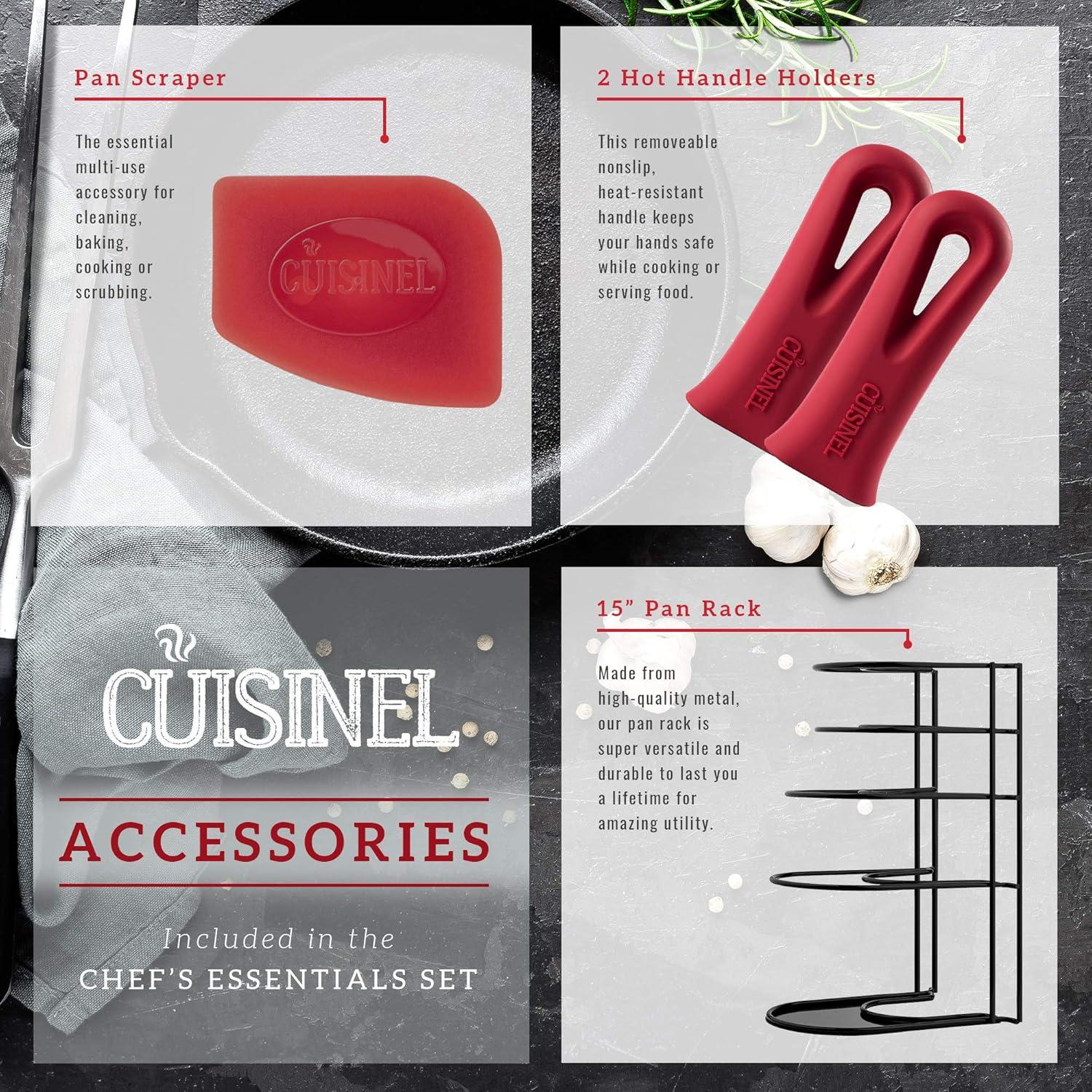 Cuisinel Cast Iron Cookware Set - Complete Pre-Seasoned Kit