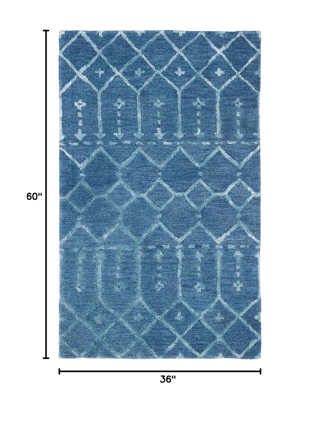 Himalaya HIM903 Handmade Accent Rug - 3'x5' - Navy/Silver - Safavieh