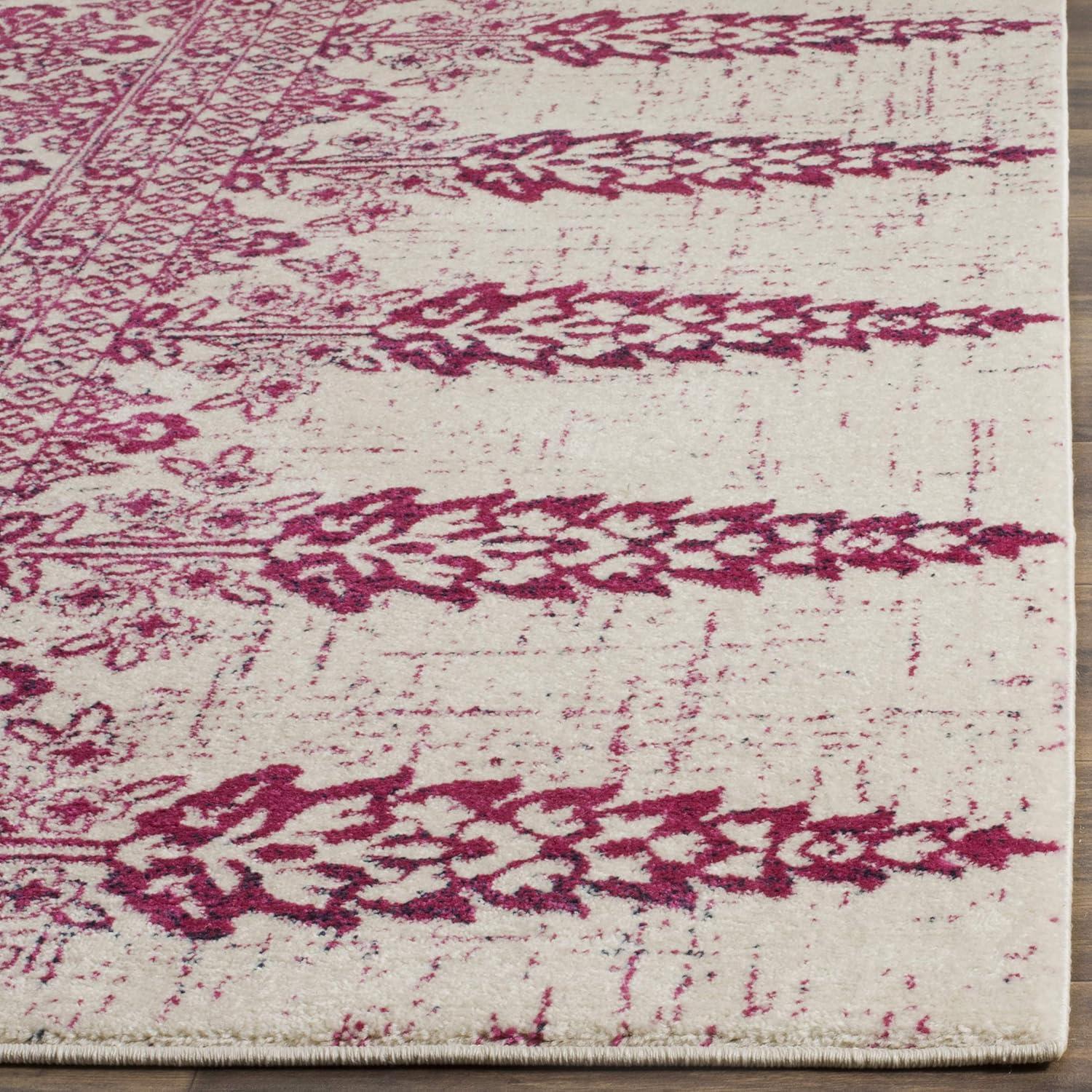 SAFAVIEH Evoke Maximillian Southwestern Area Rug, Ivory/Fuchsia, 4' x 6'