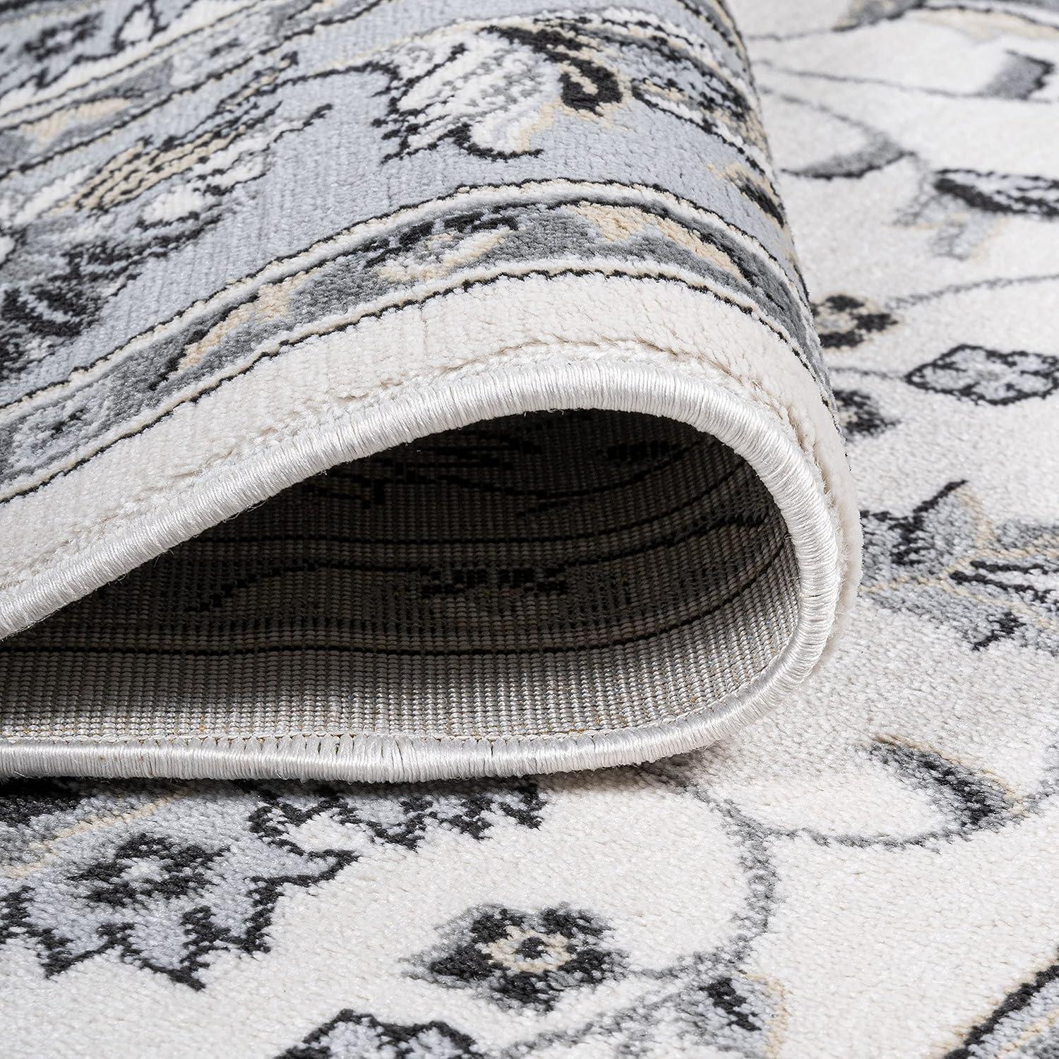 5'x 8' Cherie French Cottage Area Rug, Cream/Light Gray - JONATHAN Y