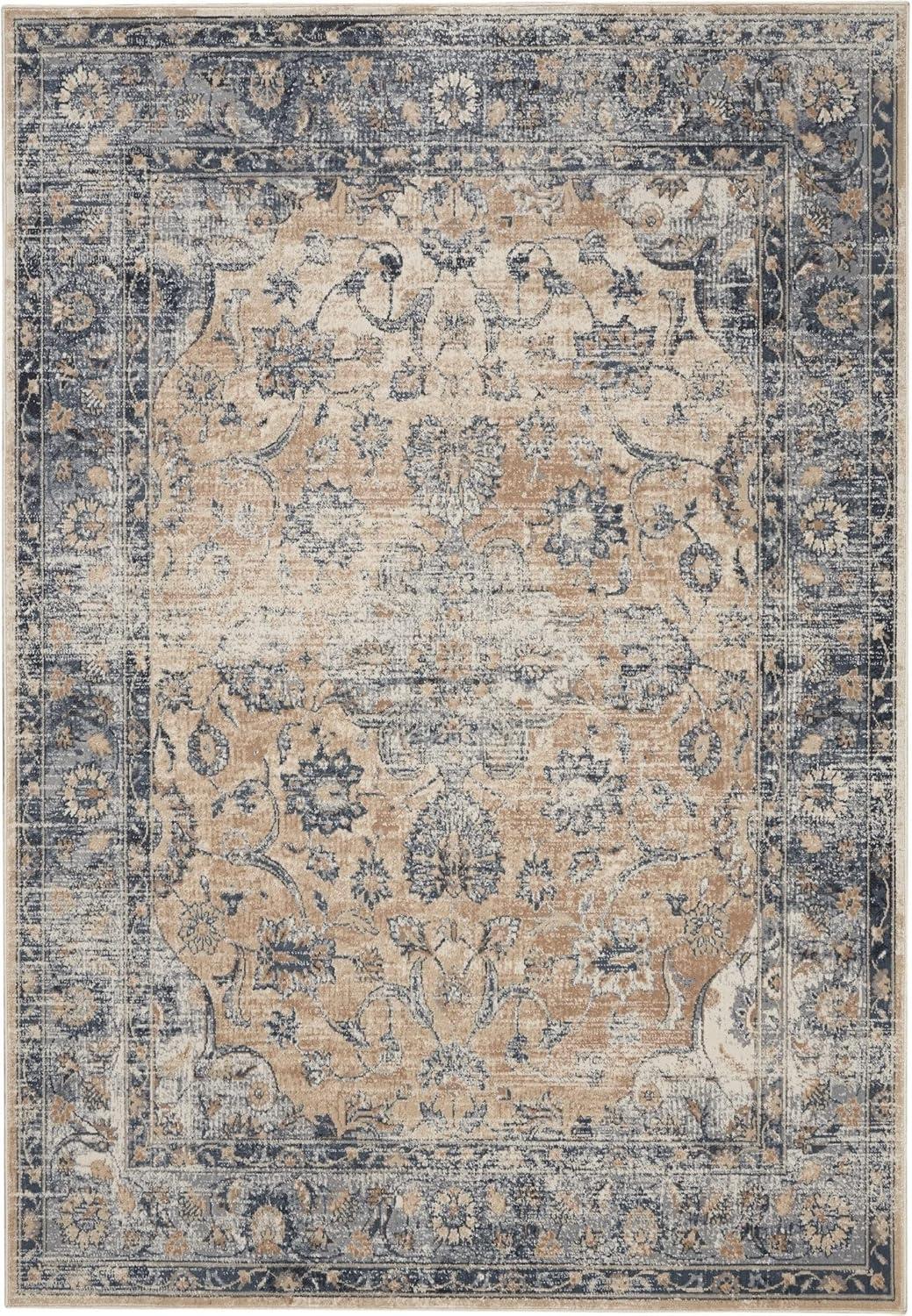 Nourison Home Malta MAI13 Blue/Ivory/Beige Indoor Area Rug - 2'2 x 7'7